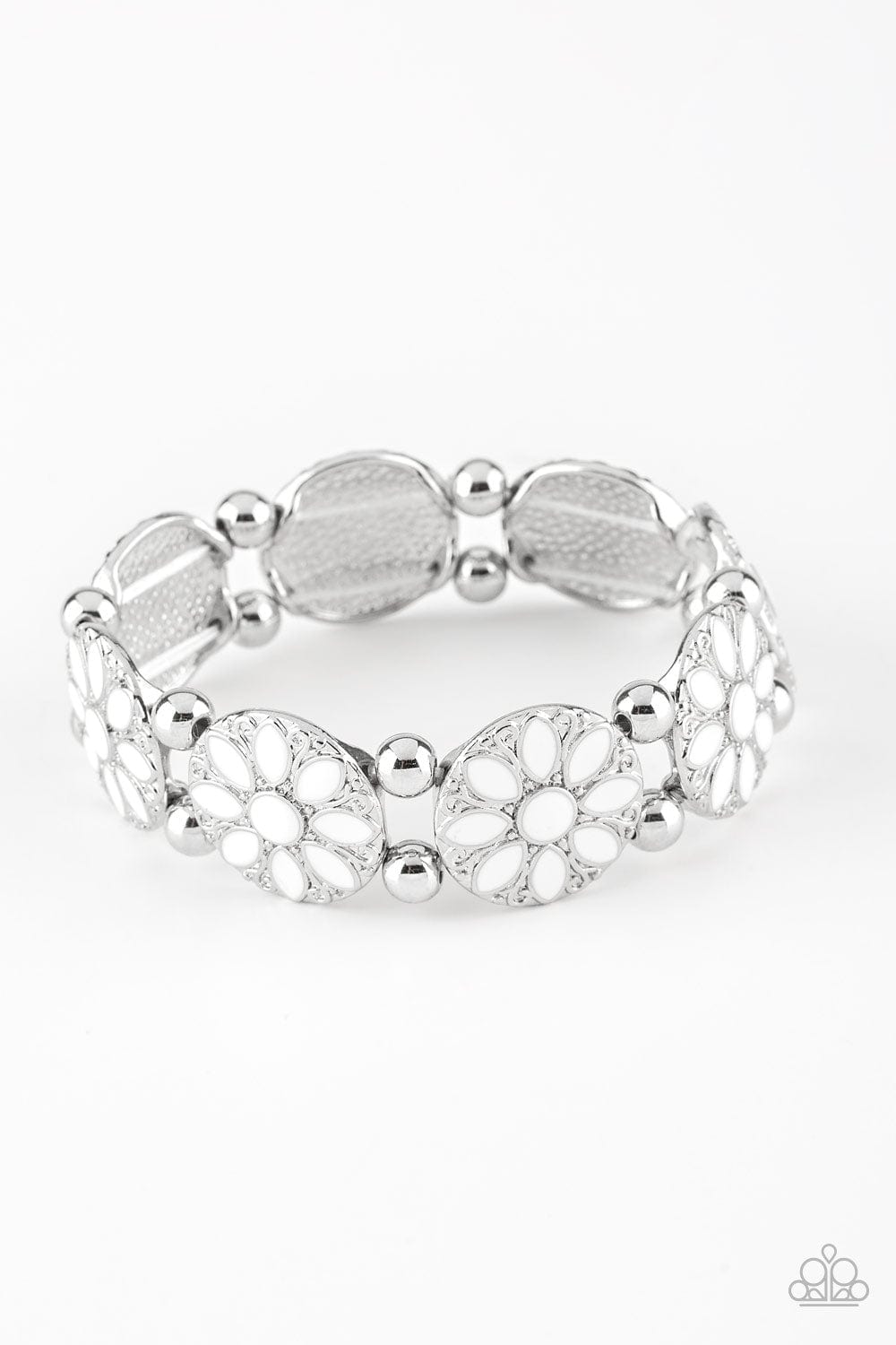 Paparazzi Accessories Bracelet Dancing Dahlias - White