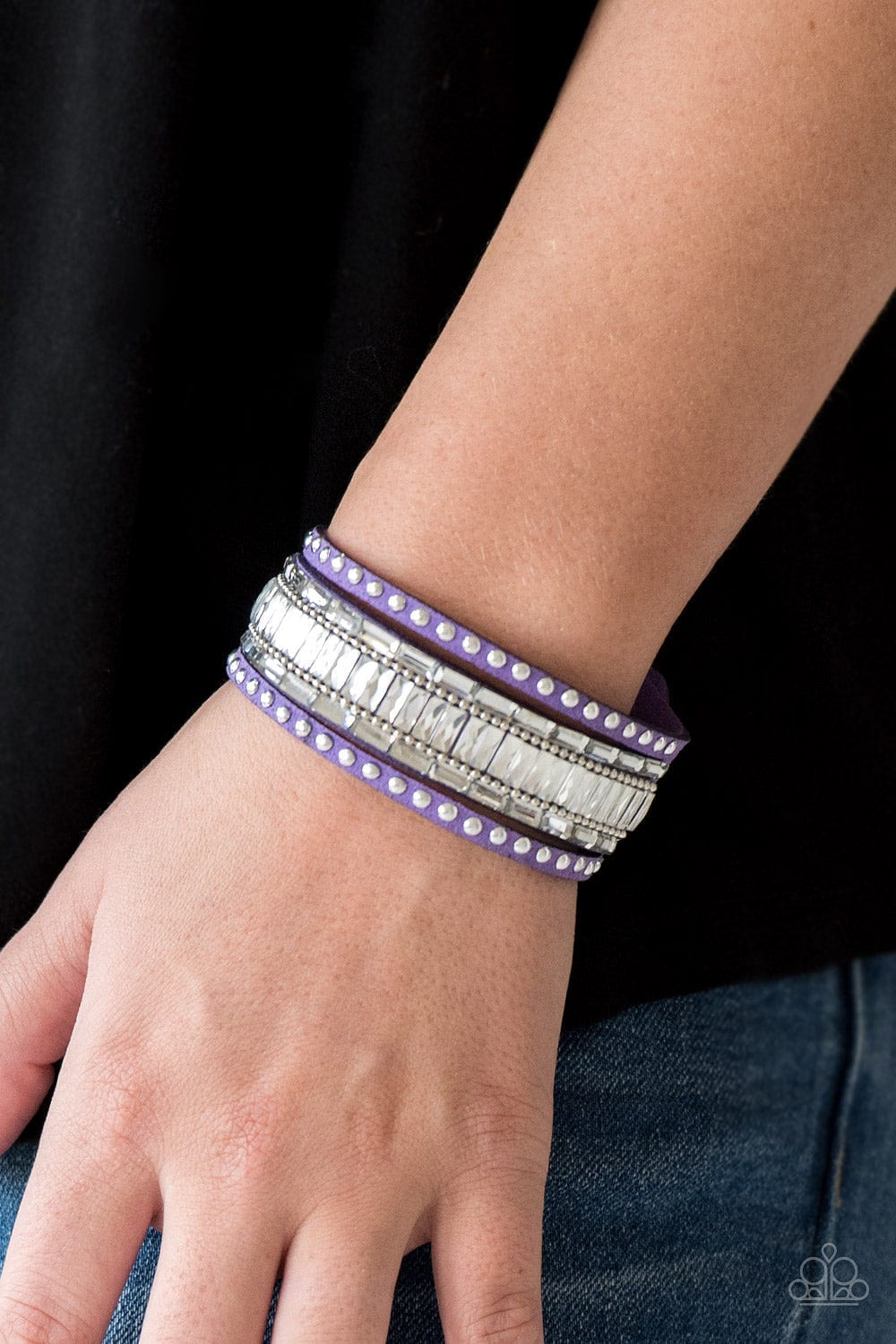 Paparazzi Accessories Bracelet Rock Star Rocker - Purple