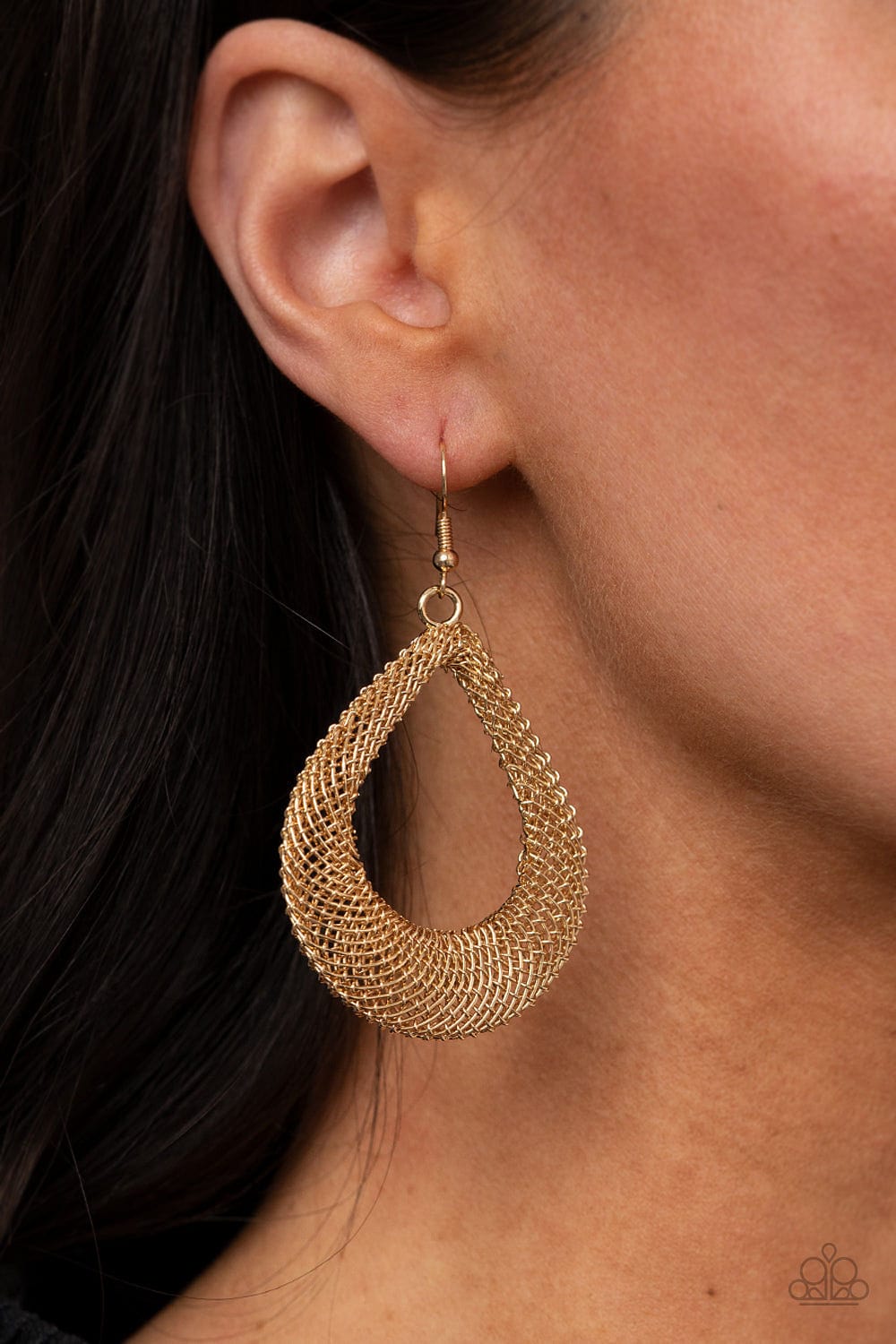 Paparazzi Accessories Earring A Hot MESH - Gold