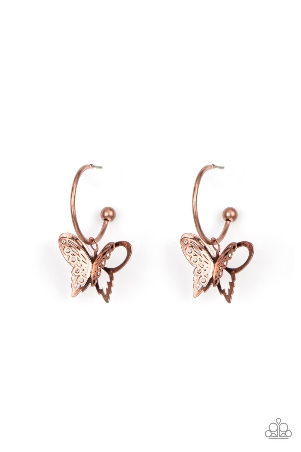 Paparazzi Accessories Earring Butterfly Freestyle - Copper