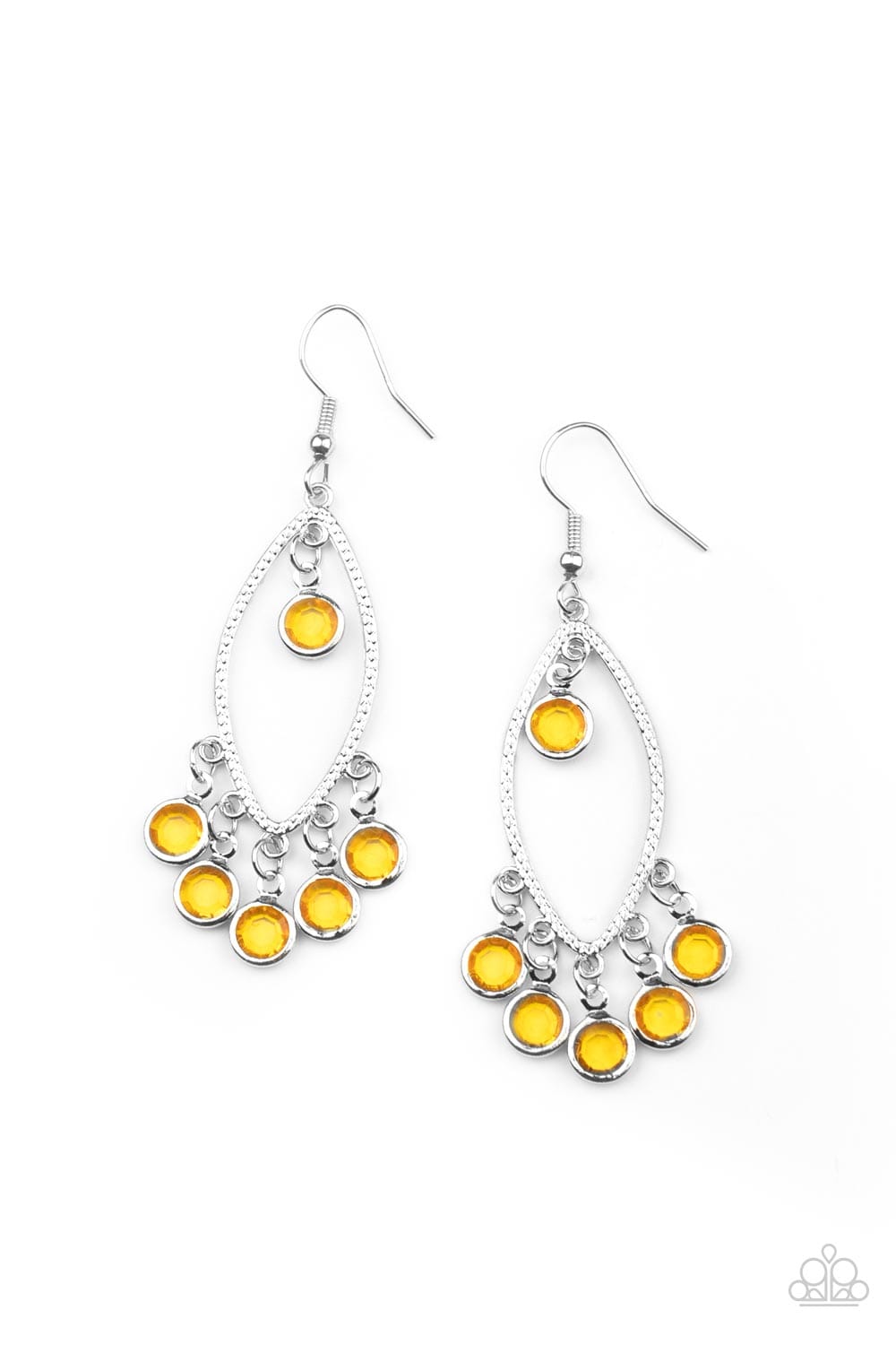 Paparazzi Accessories Earring Glassy Grotto - Yellow