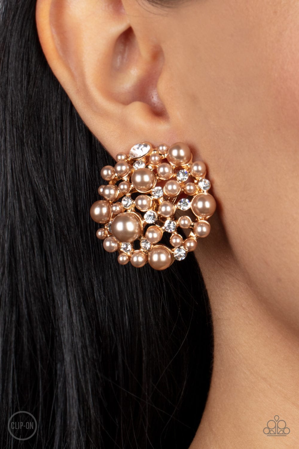 Paparazzi Accessories Earring Head To Toe Twinkle - Brown