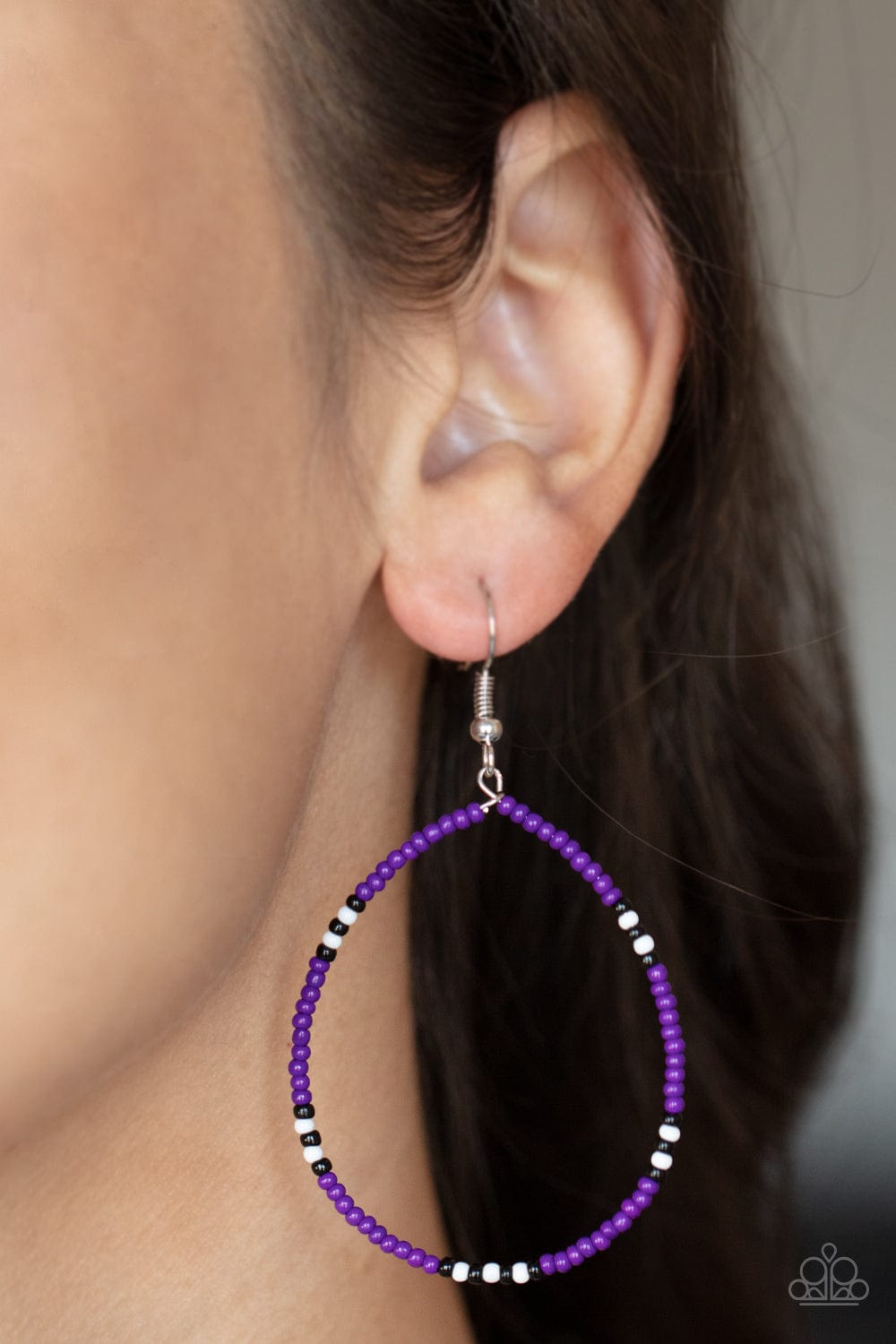Paparazzi Accessories Earring Keep Up The Good BEADWORK - Purple