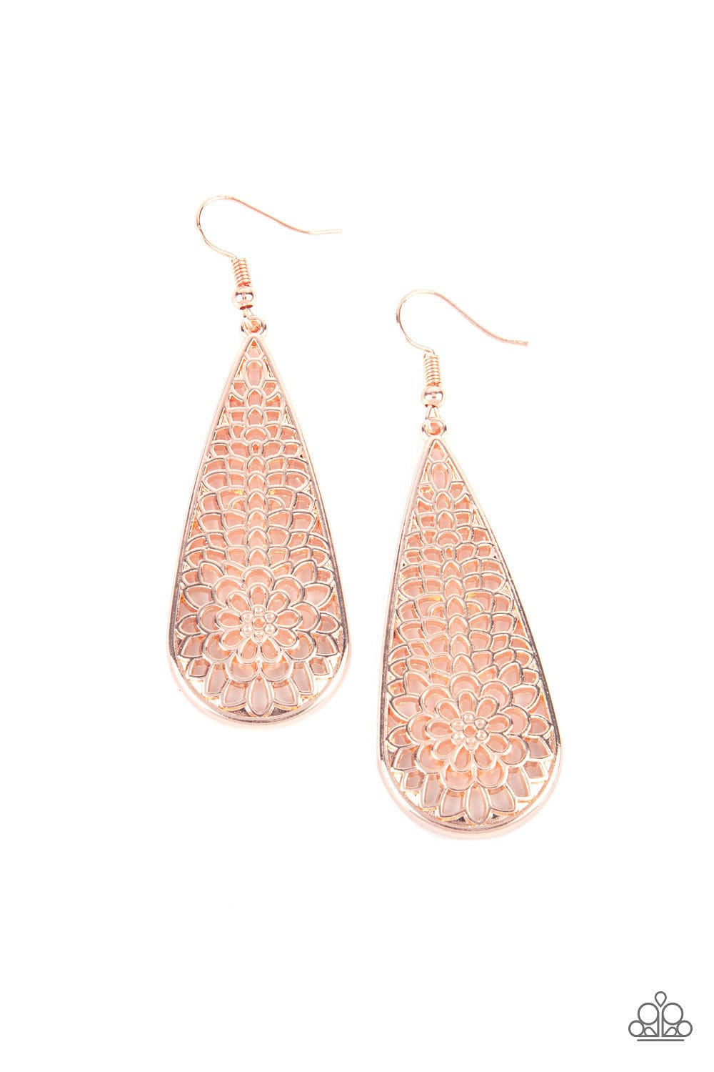 Paparazzi Accessories Earring Posy Pasture - Rose Gold