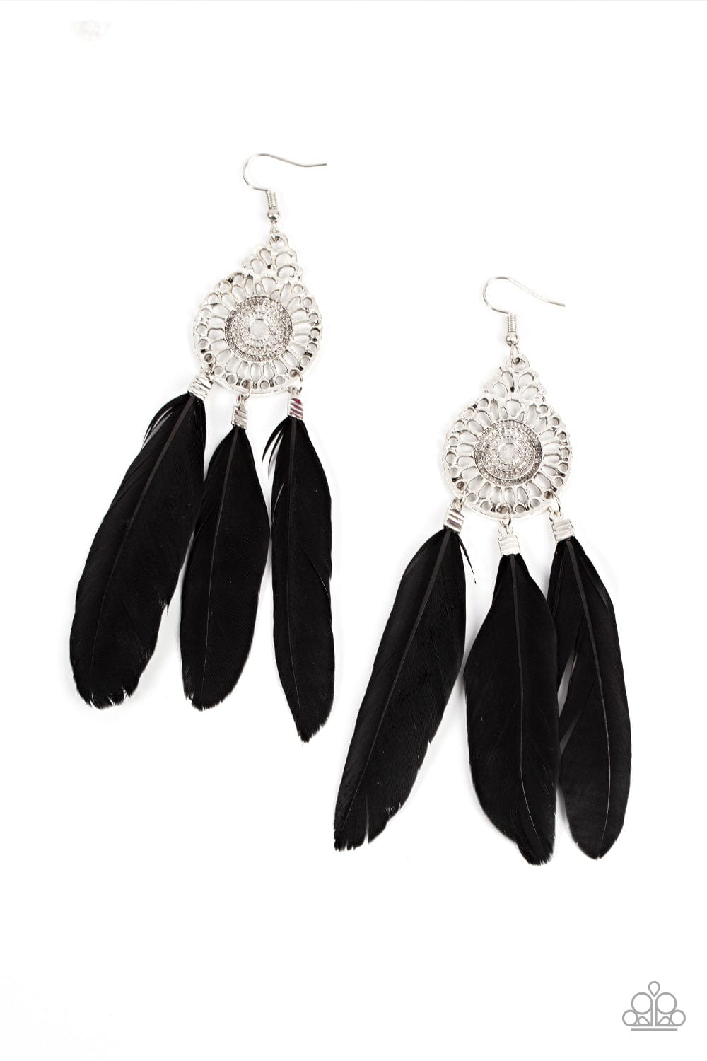 Paparazzi Accessories Earring Pretty in PLUMES - Black