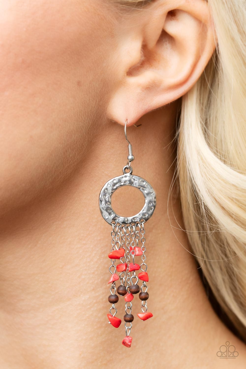 Paparazzi Accessories Earring Primal Prestige - Red