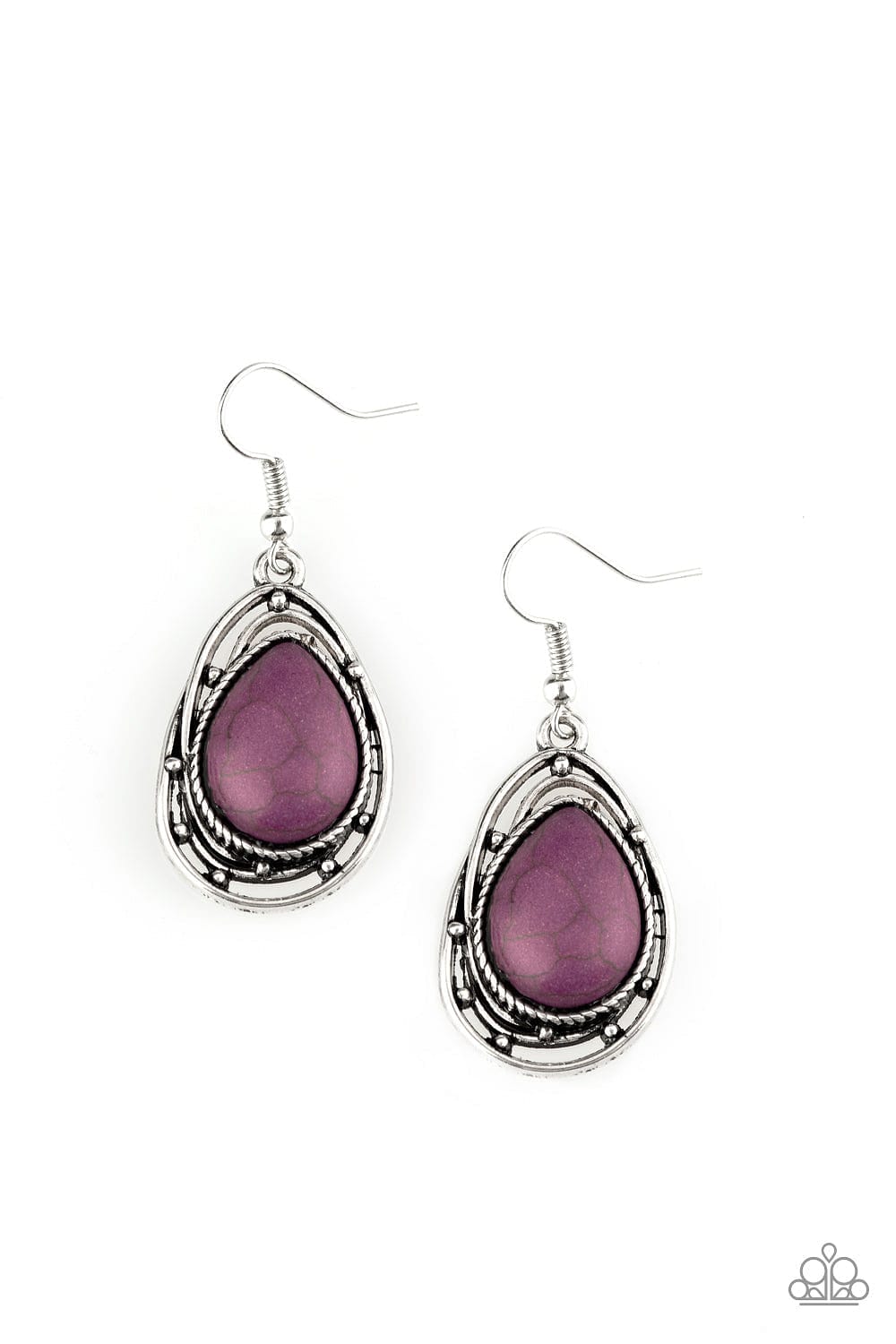 Paparazzi Accessories Earrings Abstract Anthropology - Purple