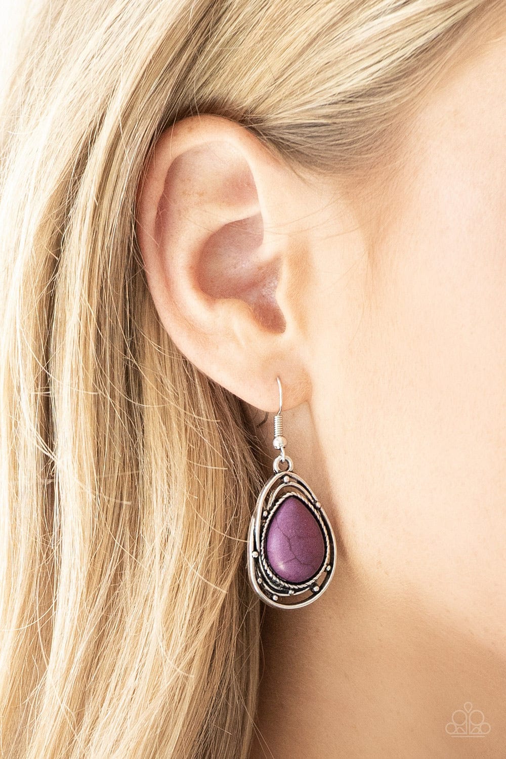 Paparazzi Accessories Earrings Abstract Anthropology - Purple