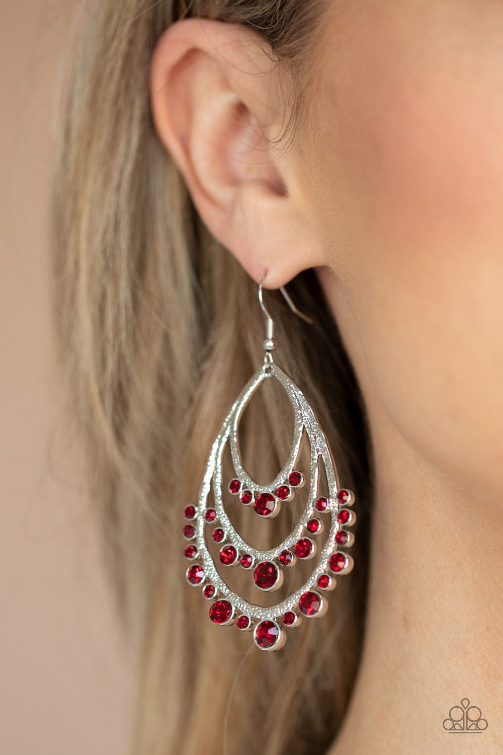 Paparazzi Accessories Earrings Break Out In TIERS - Red