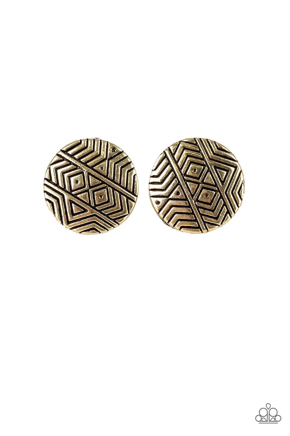 Paparazzi Accessories Earrings Bright As A Button - Brass