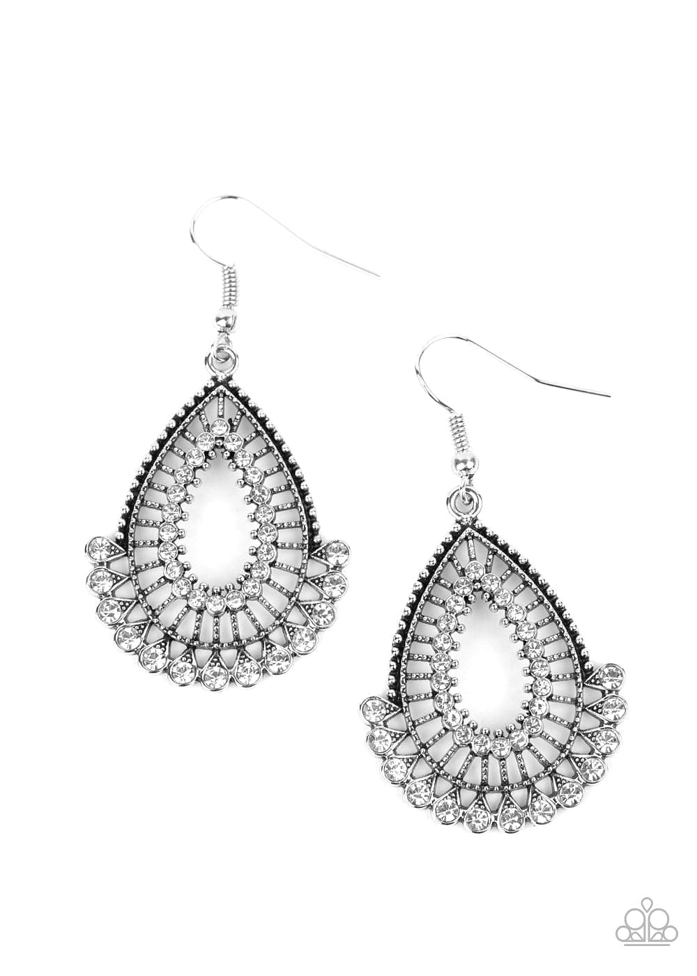 Paparazzi Accessories Earrings Castle Collection - White