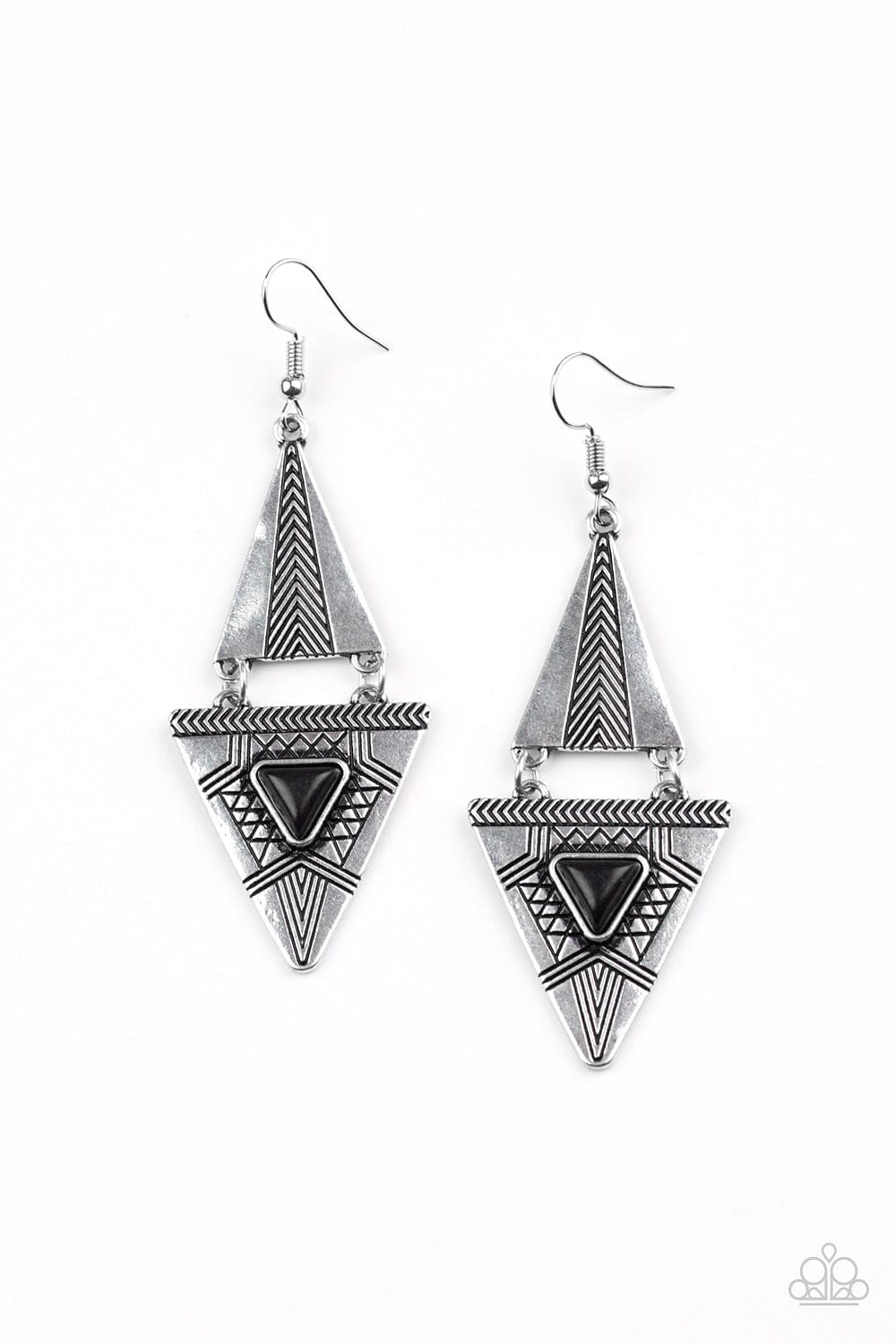 Paparazzi Accessories Earrings El Paso Edge - Black