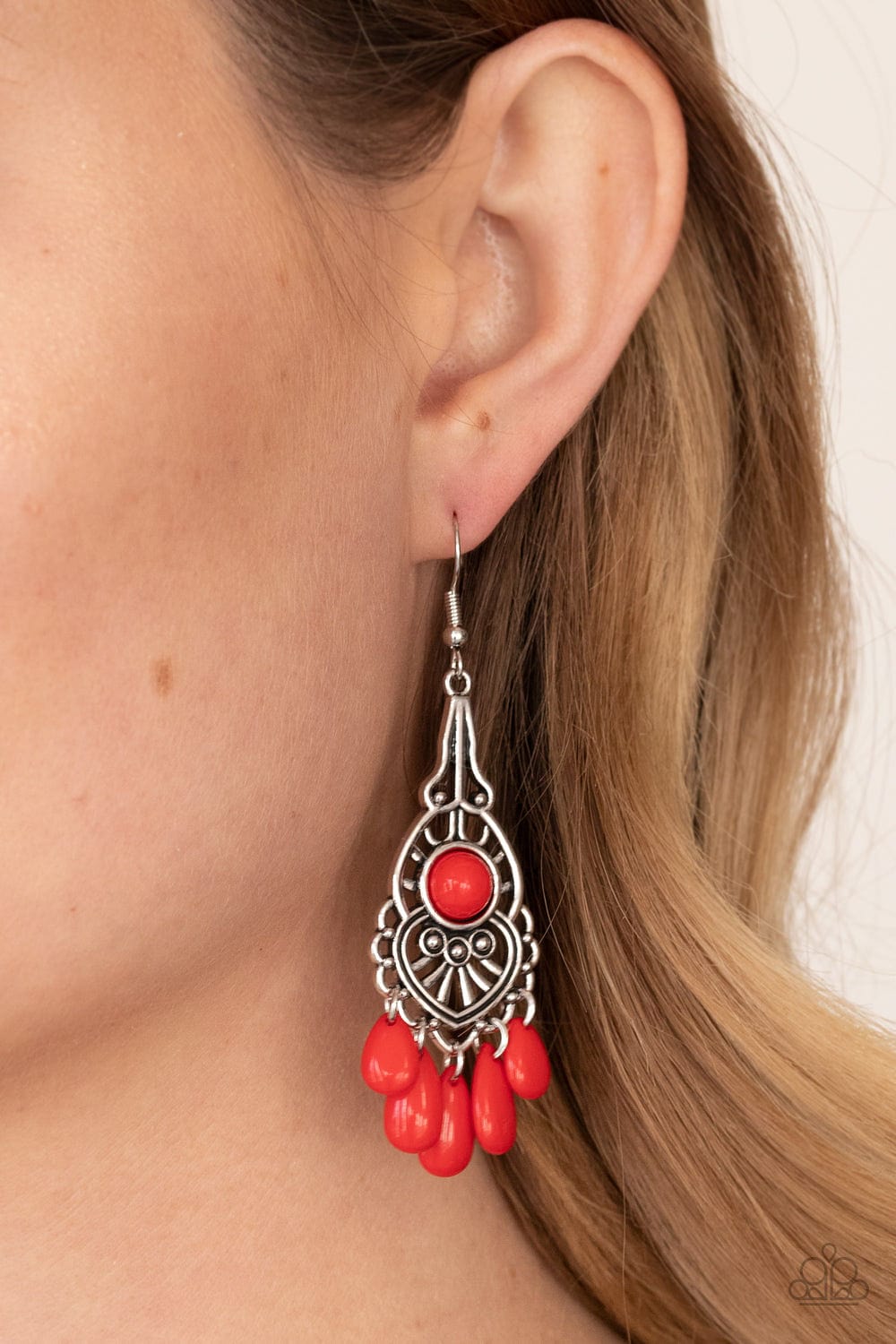 Paparazzi Accessories Earrings Fruity Tropics - Red