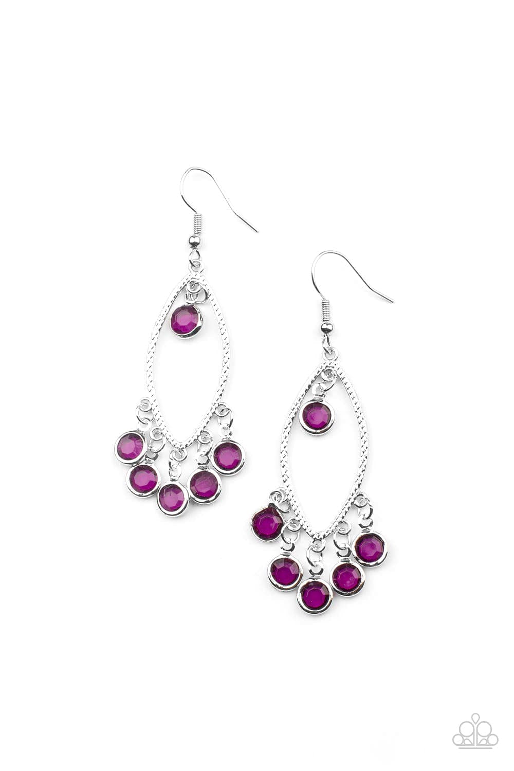 Paparazzi Accessories Earrings Glassy Grotto - Purple