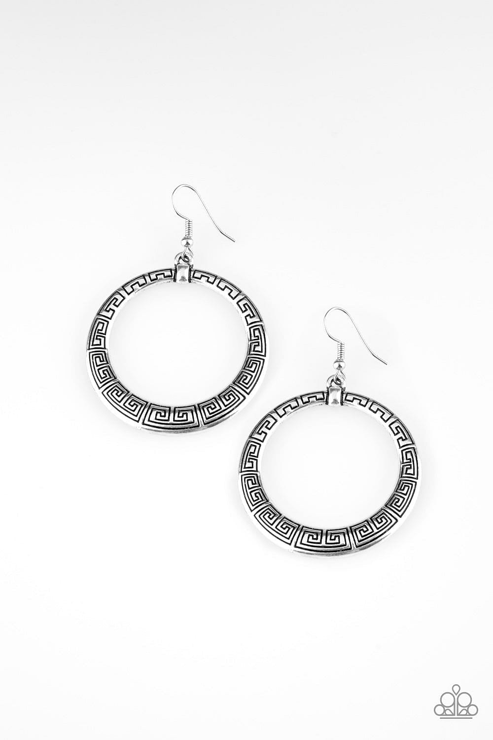 Paparazzi Accessories Earrings Mayan Mantra - Silver