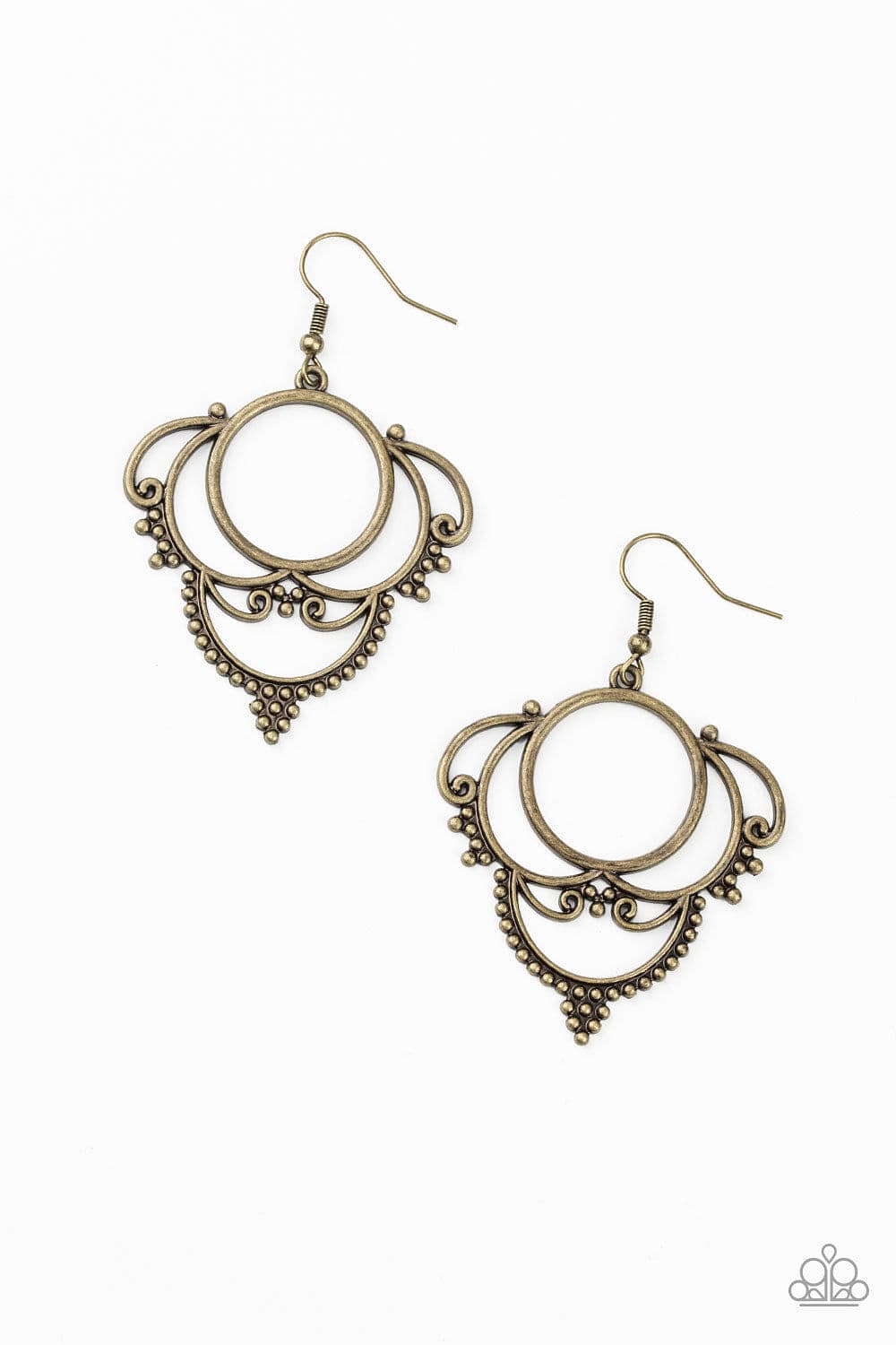 Paparazzi Accessories Earrings Metallic Macrame - Brass