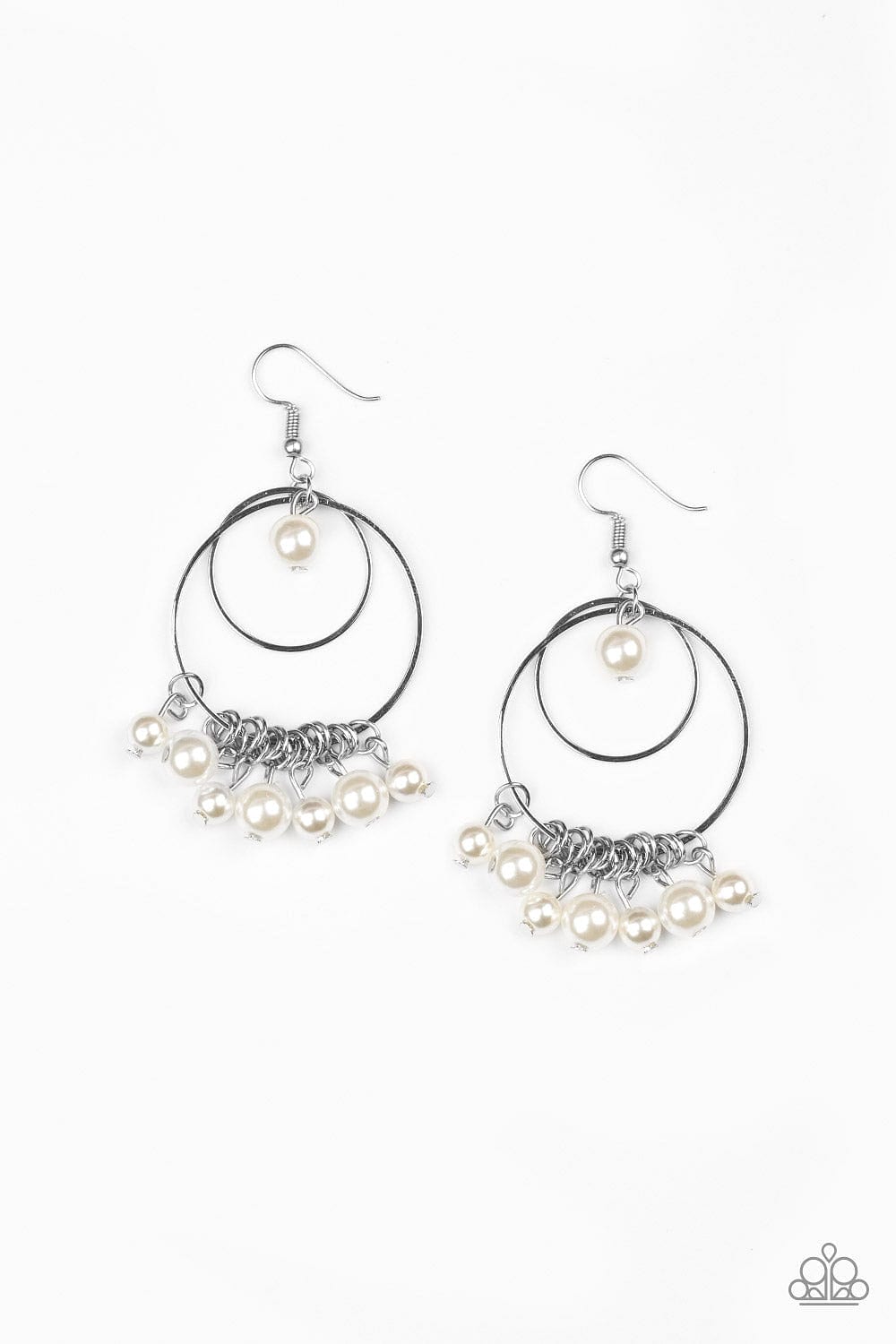 Paparazzi Accessories Earrings New York Attraction - White