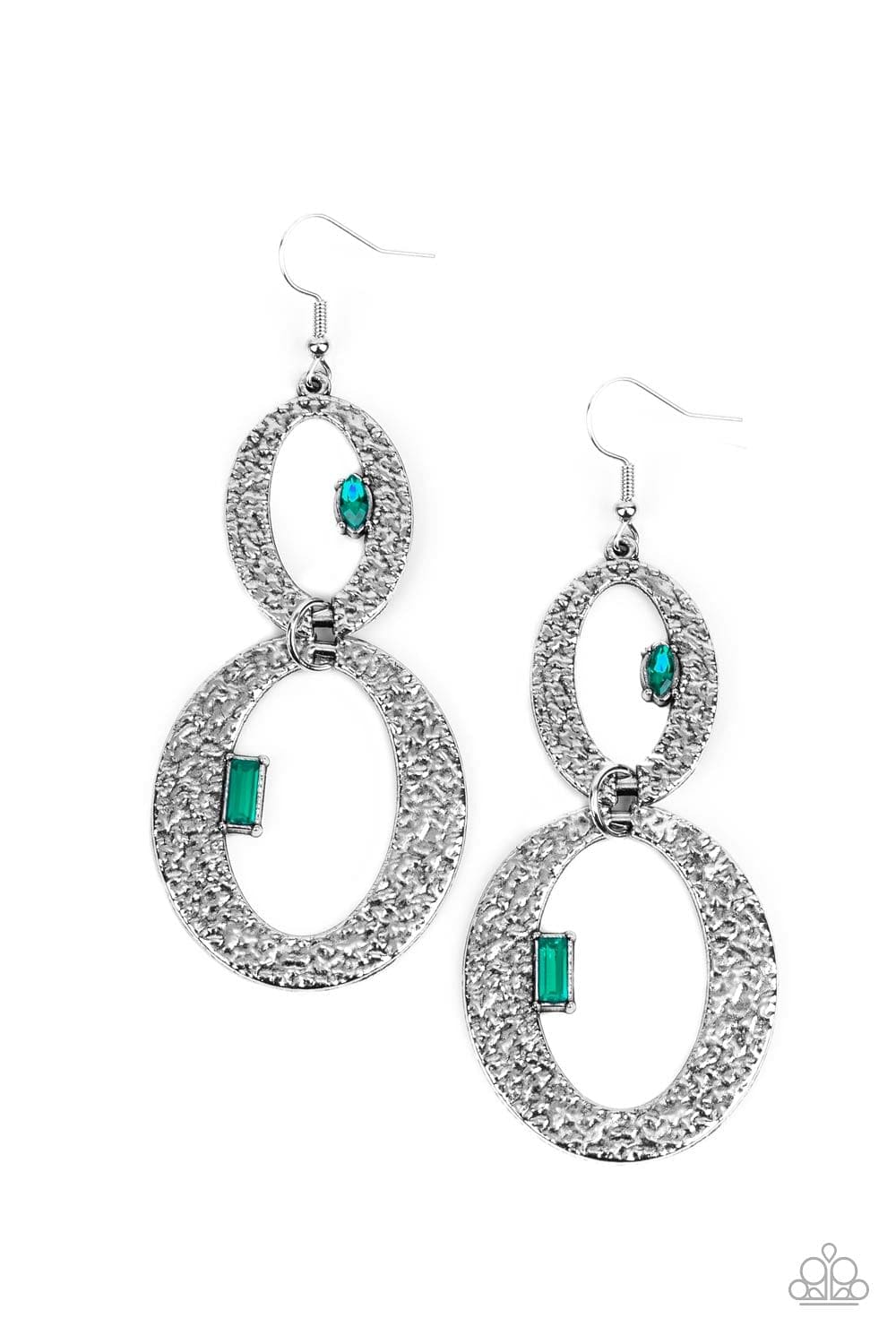 Paparazzi Accessories Earrings OVAL and OVAL Again - Green
