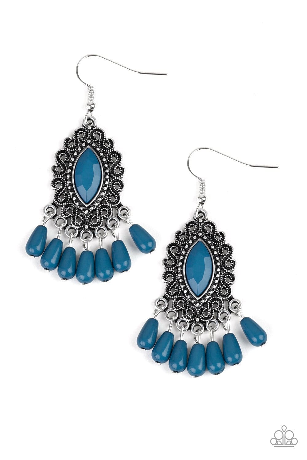 Paparazzi Accessories Earrings Private Villa - Blue