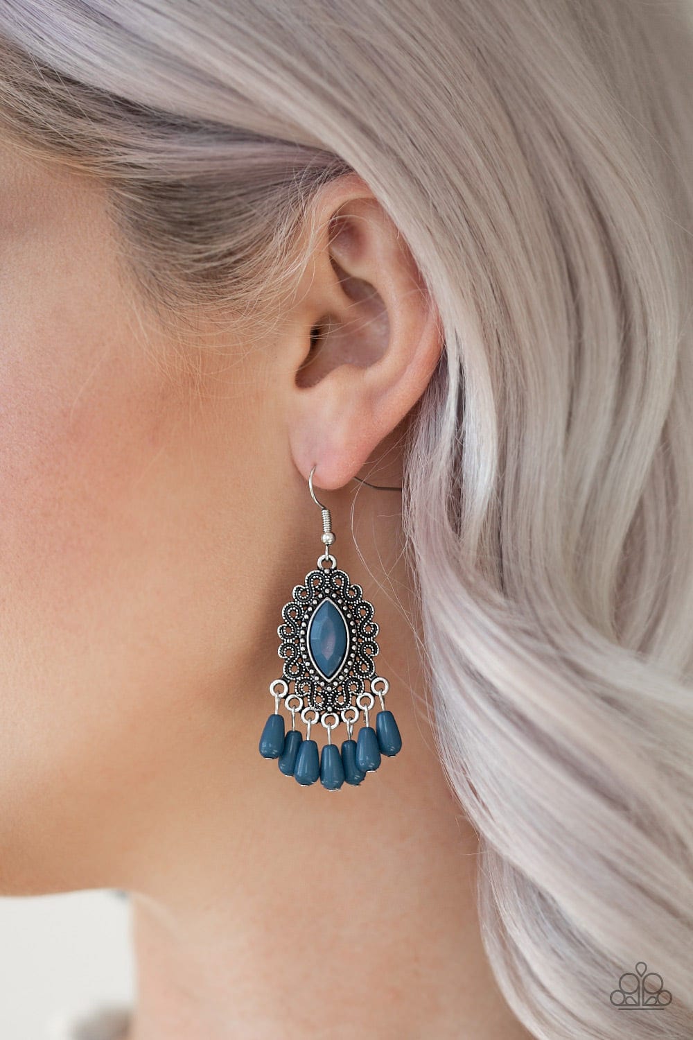 Paparazzi Accessories Earrings Private Villa - Blue