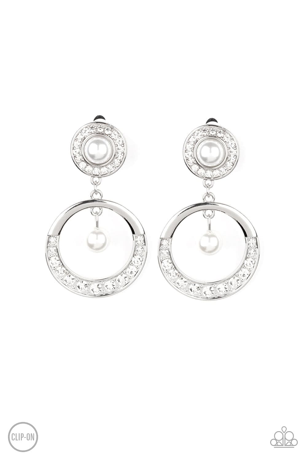 Paparazzi Accessories Earrings Royal Revival - White