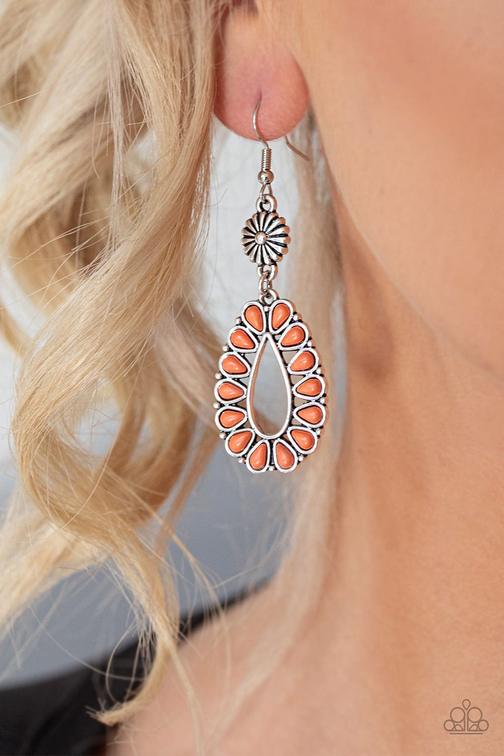 Paparazzi Accessories Earrings Stone Orchard - Orange