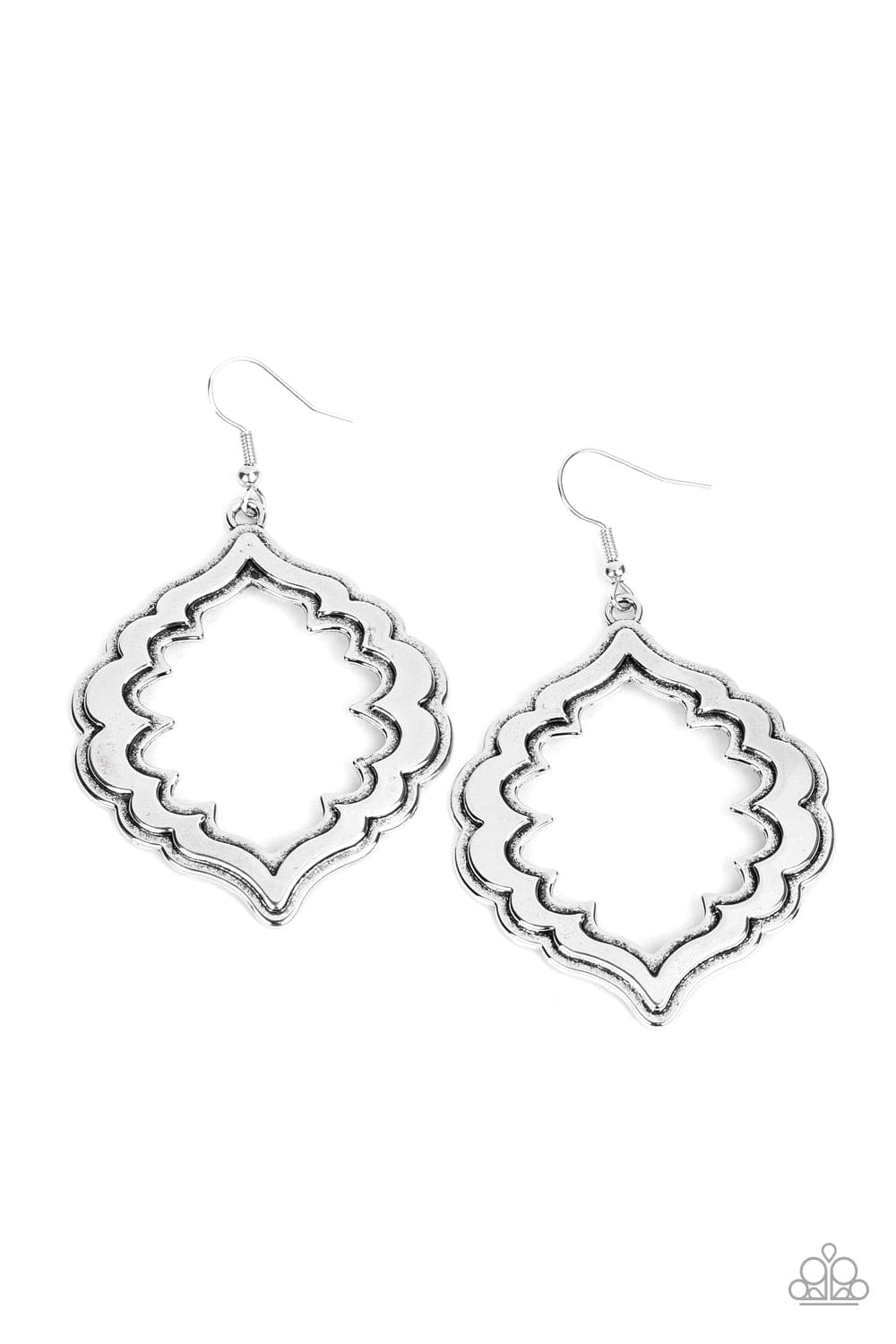Paparazzi Accessories Earrings Taj Mahal Majesty - Silver