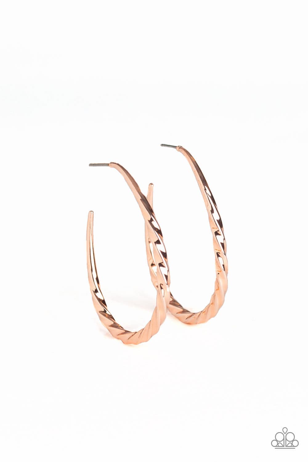 Paparazzi Accessories Earrings Twisted Edge - Rose Gold