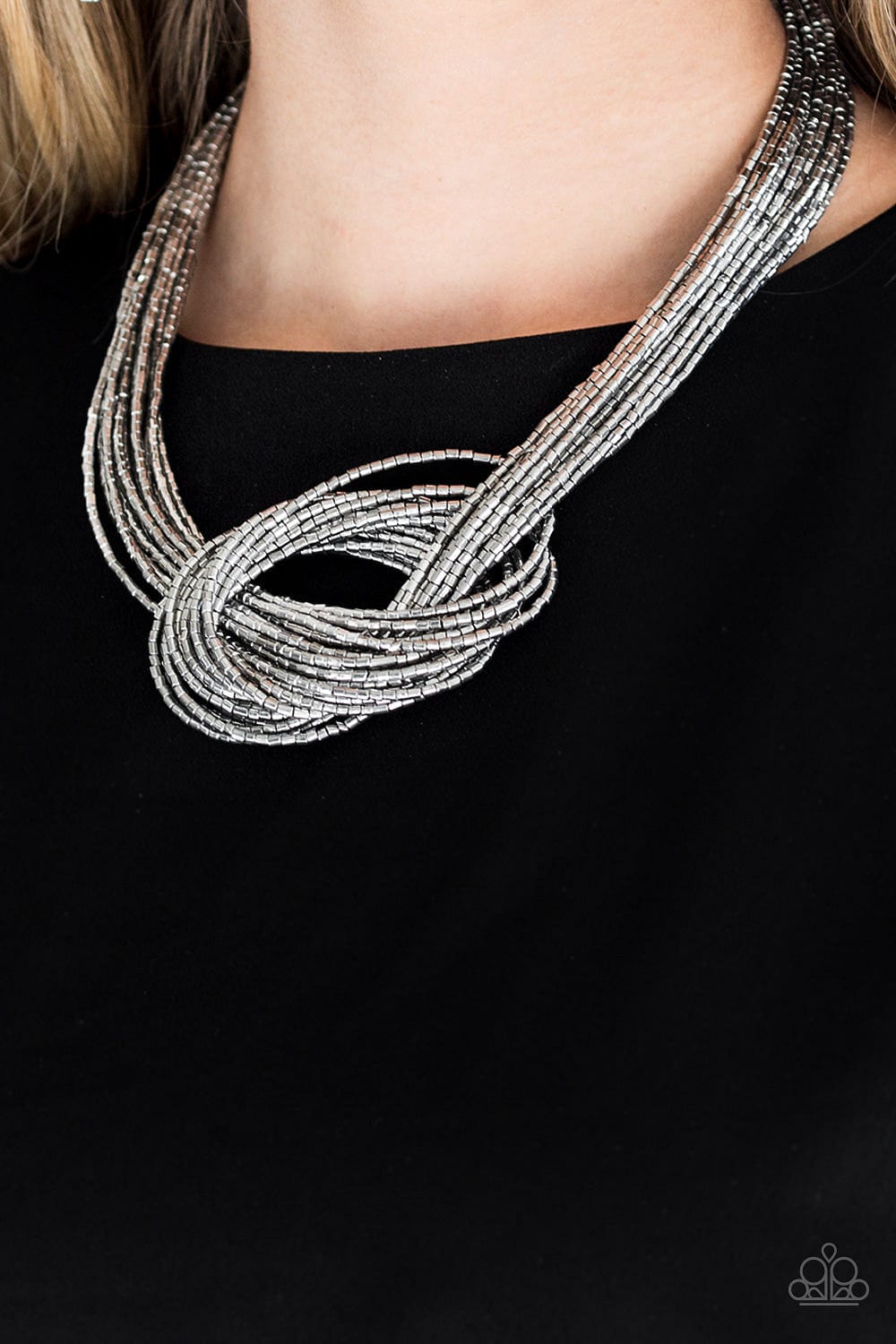 Paparazzi Accessories Necklace Knotted Knockout - Silver