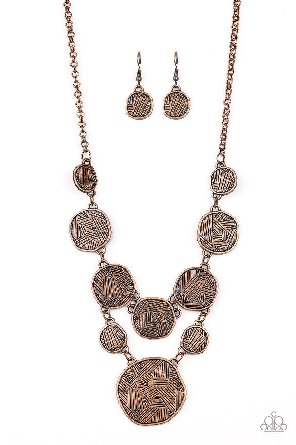 Paparazzi Accessories Necklace Metallic Patchwork - Copper