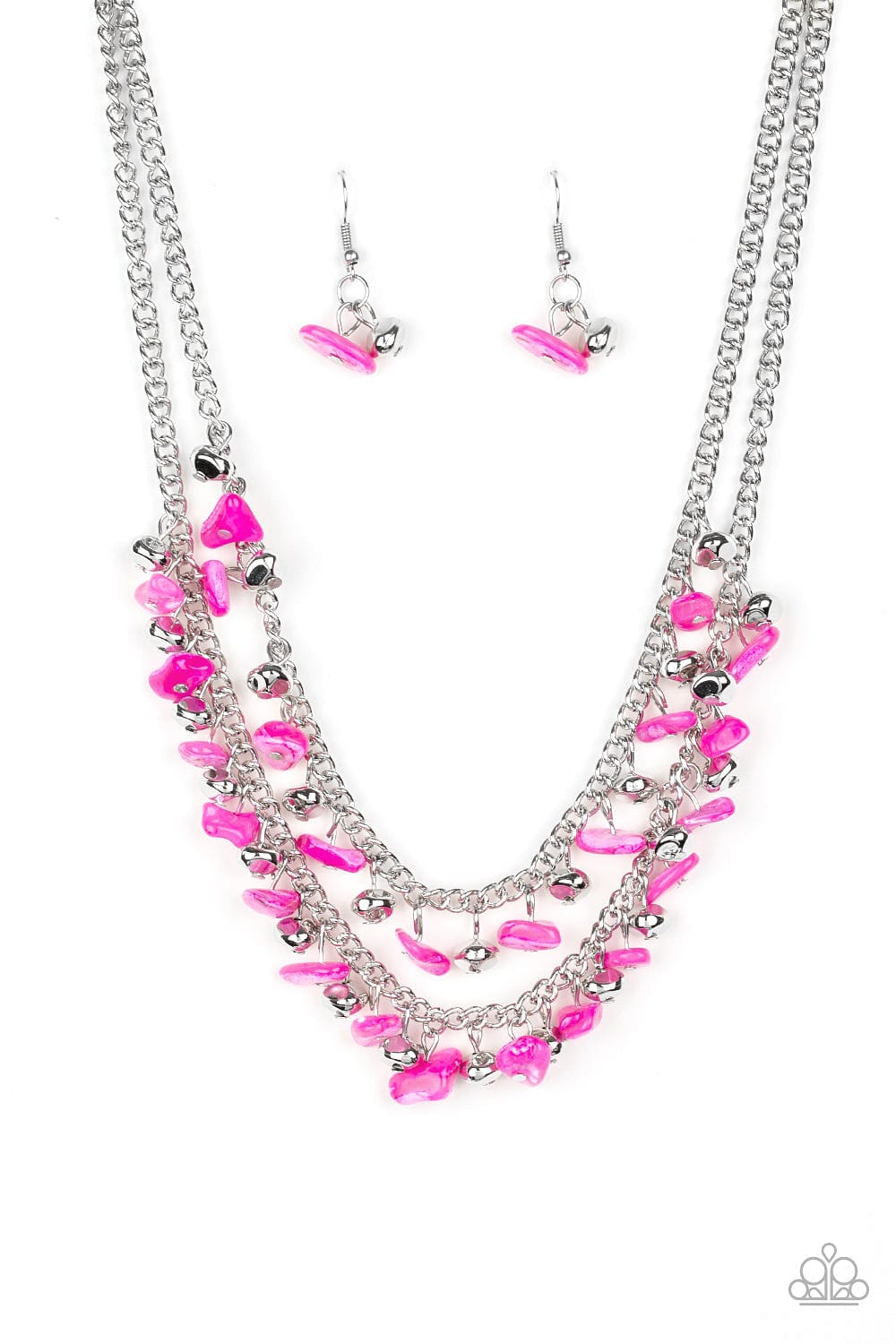 Paparazzi Accessories Necklace Pebble Pioneer - Pink