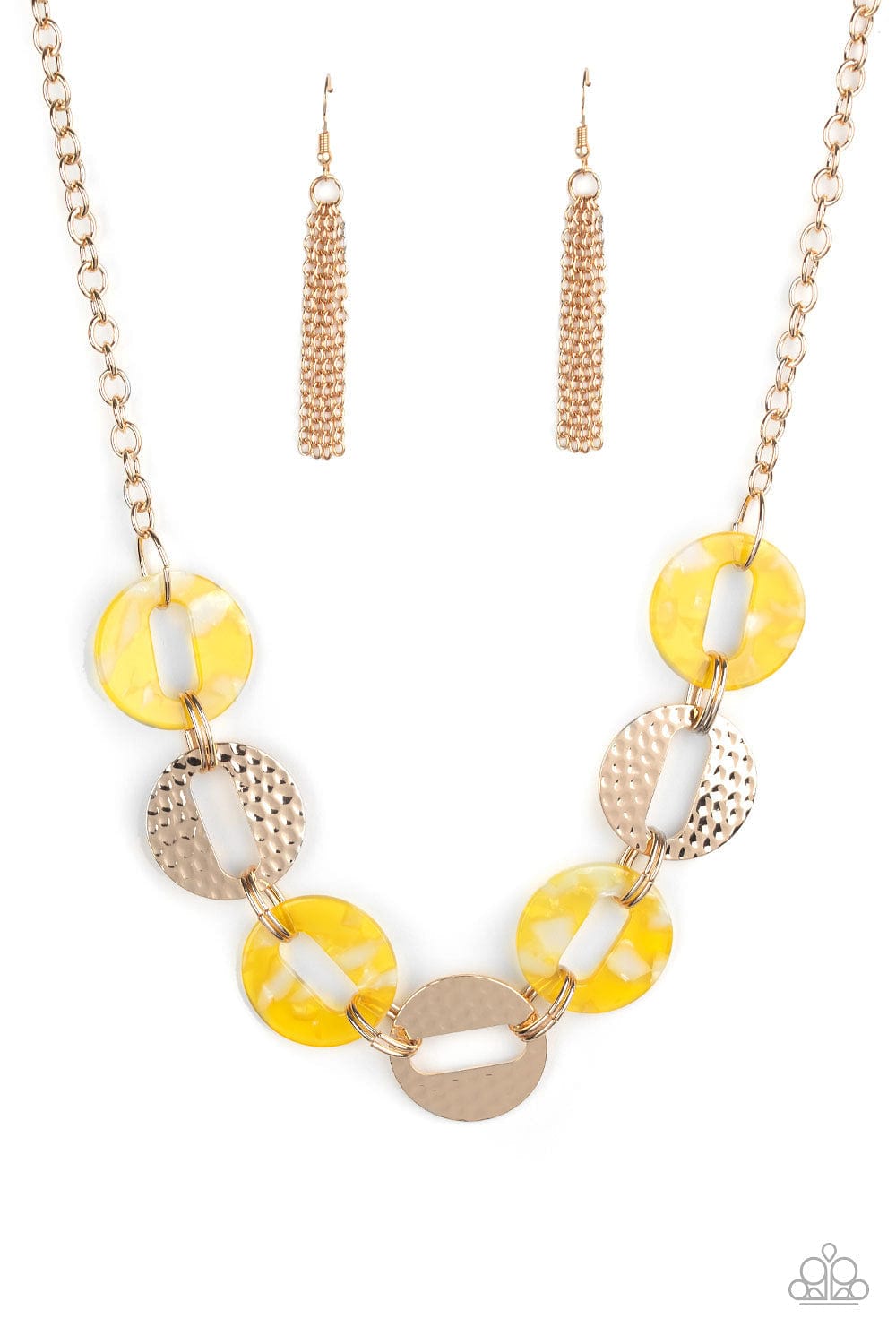 Paparazzi Accessories Necklace Retro Retrograde - Yellow