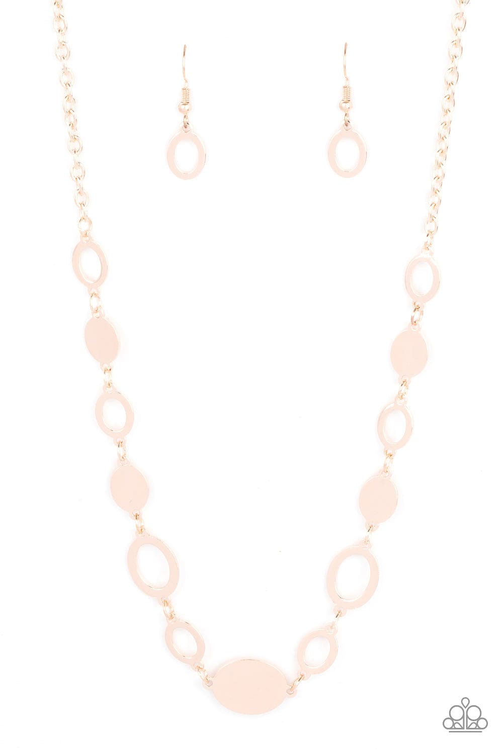 Paparazzi Accessories Necklace Working OVAL-time - Rose Gold