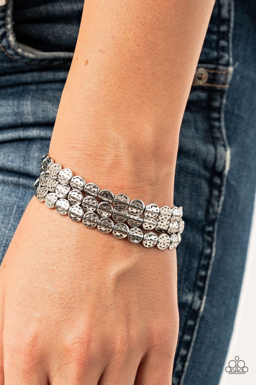 Paparazzi Accessories Bracelet Hammered Heirloom - Silver