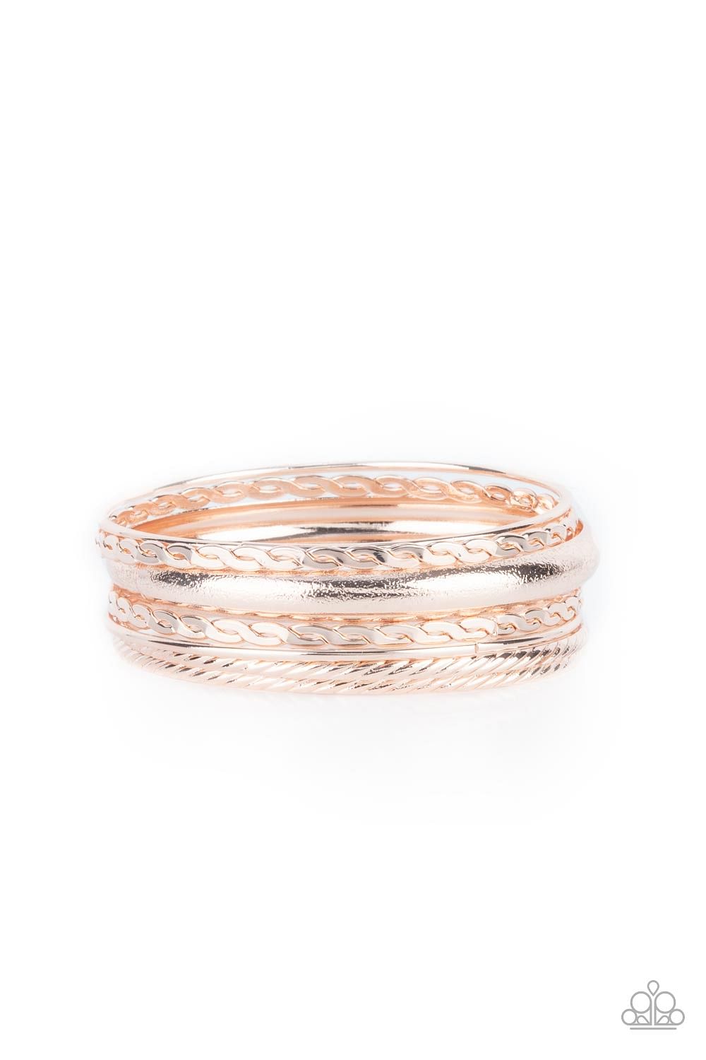 Paparazzi Accessories Bracelet Trophy Texture - Rose Gold