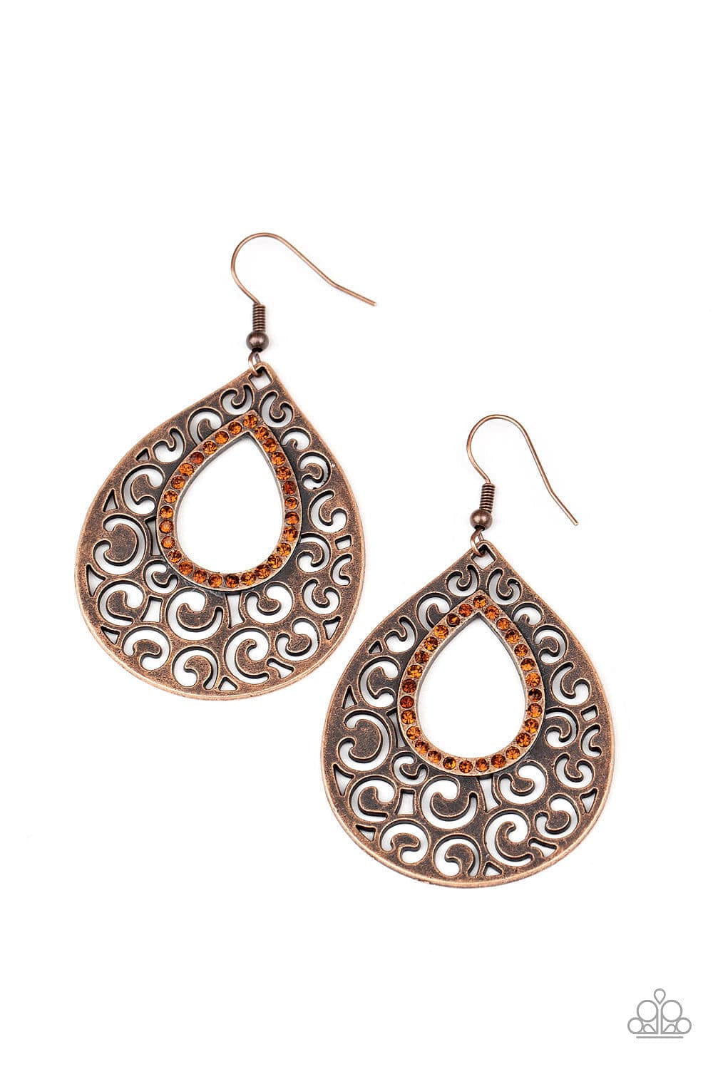 Paparazzi Accessories Earring Airy Applique - Copper