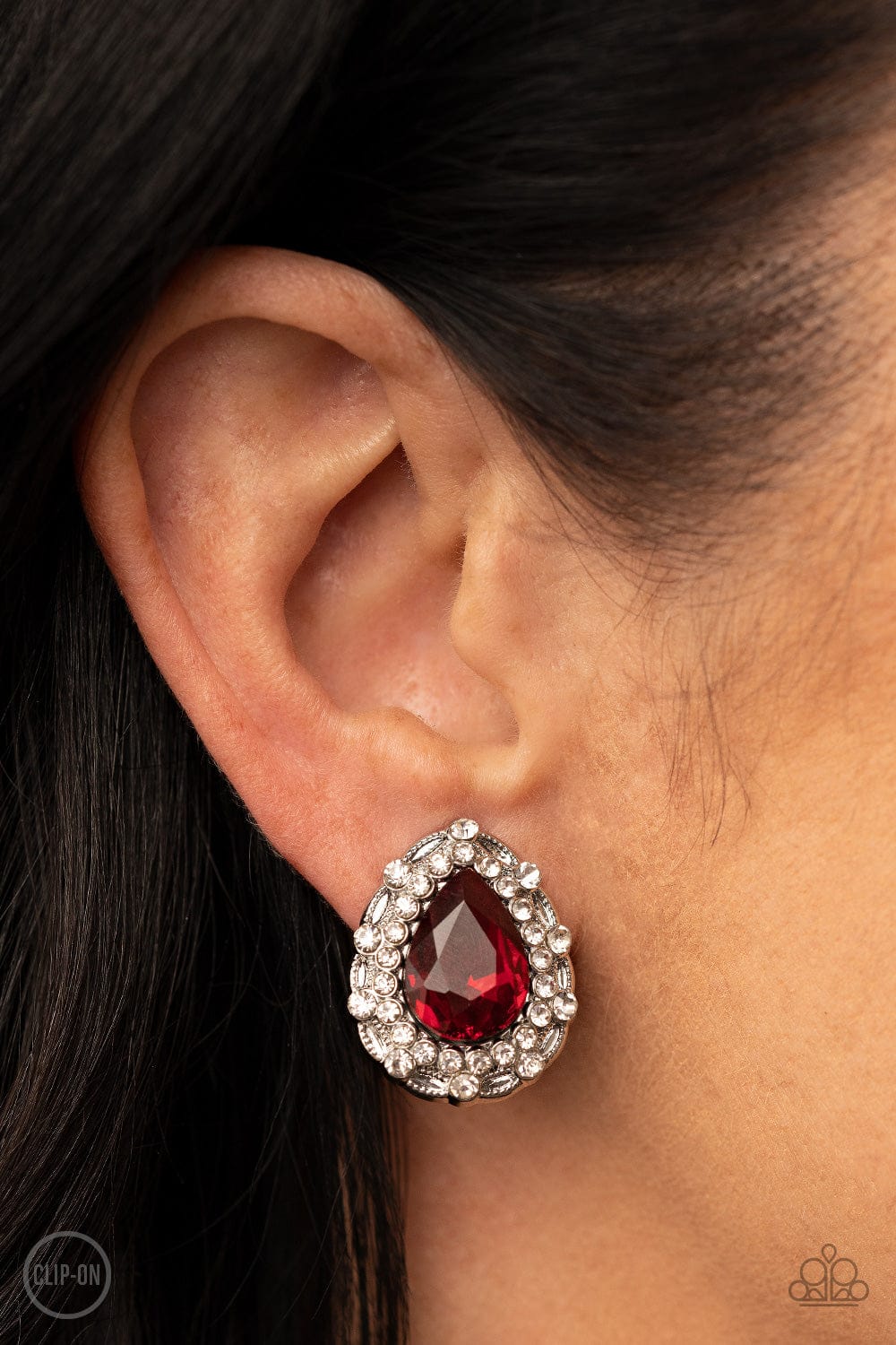 Paparazzi Accessories Earring Haute Happy Hour - Red