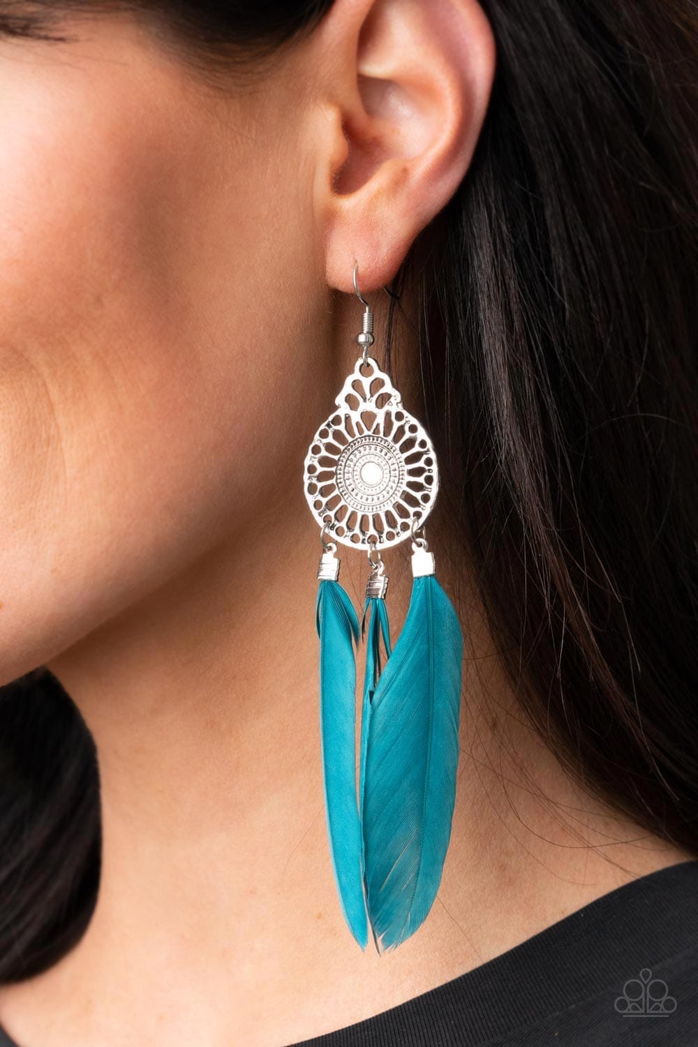 Paparazzi Accessories Earring Pretty in PLUMES - Blue