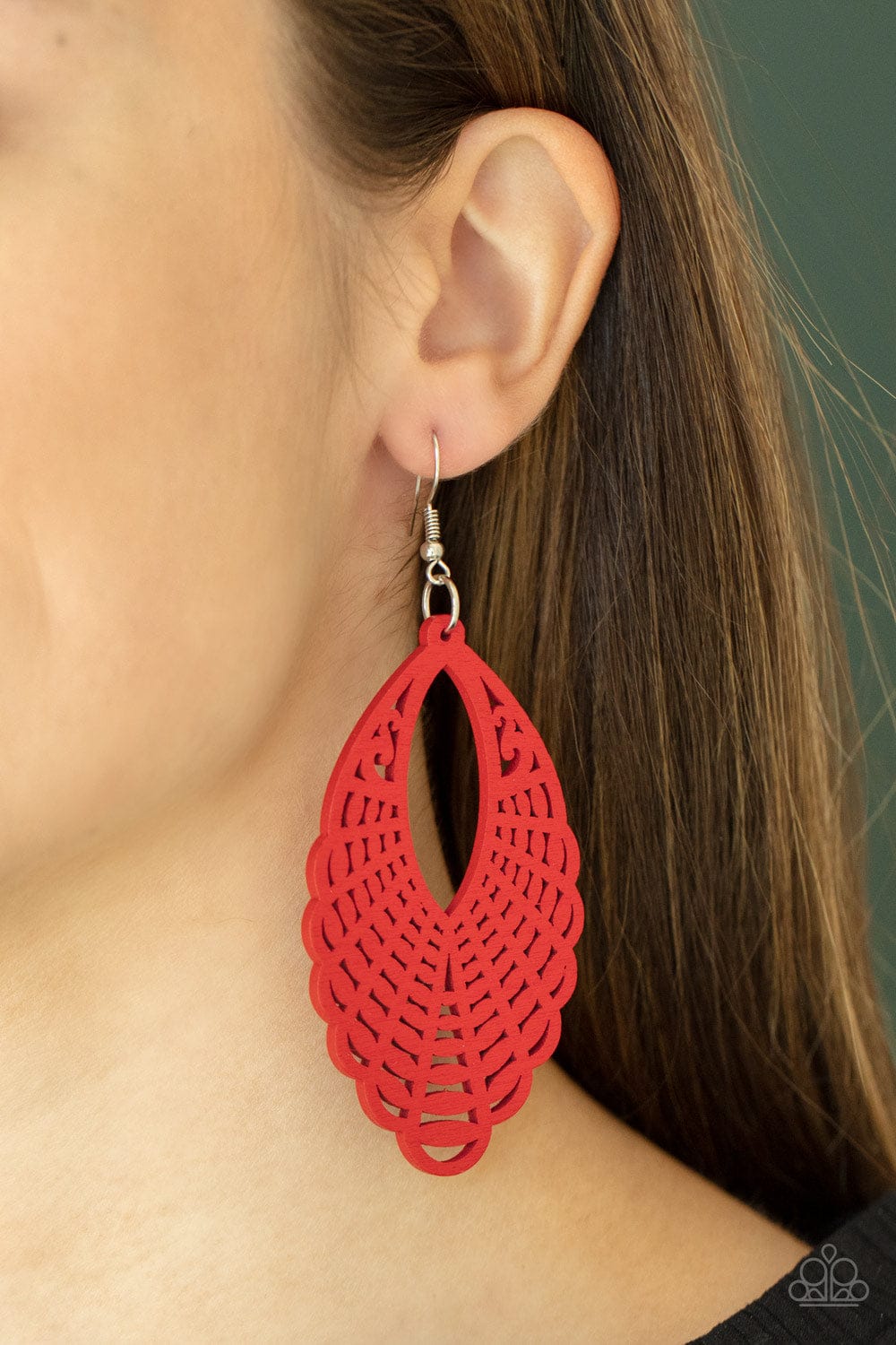 Paparazzi Accessories Earring Tahiti Tankini - Red
