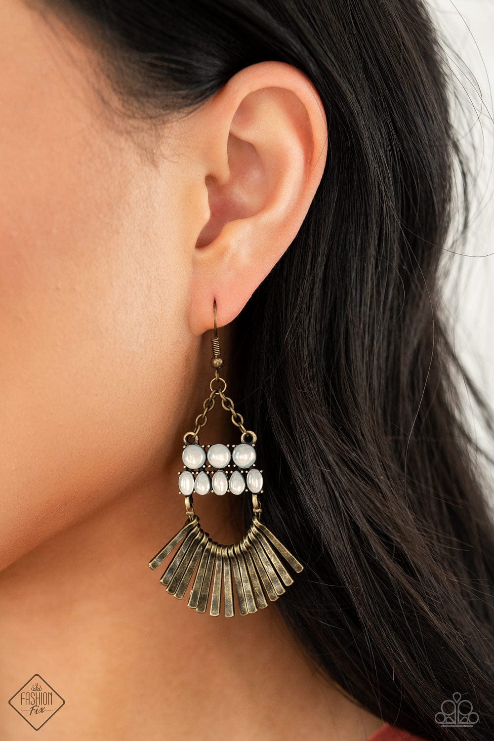Paparazzi Accessories Earrings A FLARE For Fierceness - Brass