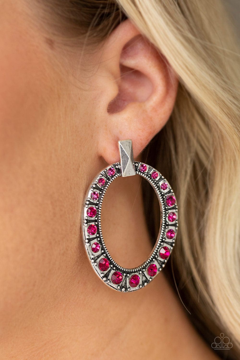 Paparazzi Accessories Earrings All For GLOW - Pink