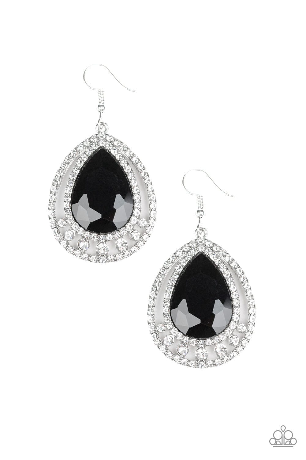 Paparazzi Accessories Earrings All Rise For Her Majesty - Black