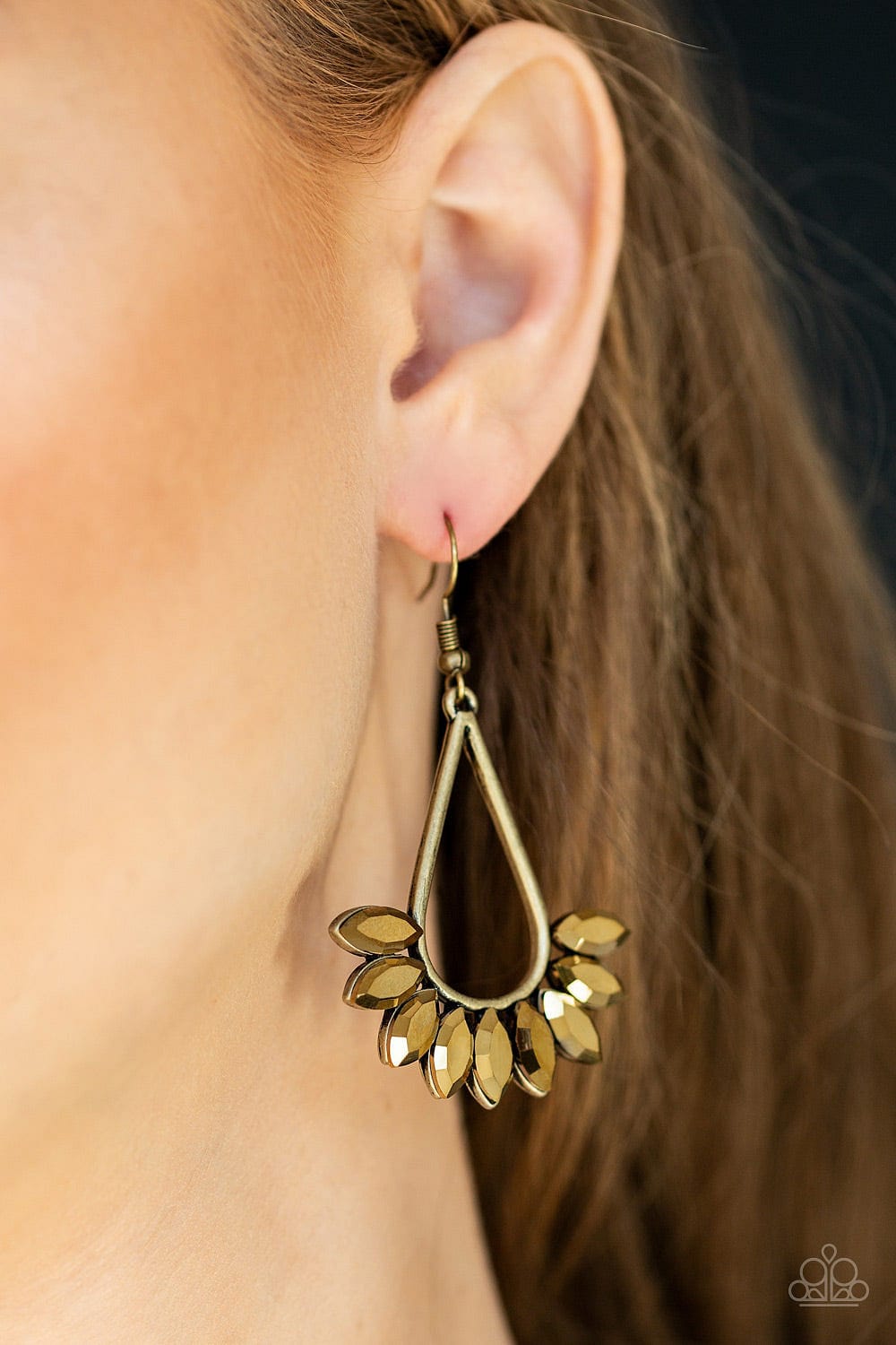 Paparazzi Accessories Earrings Be On Guard - Brass