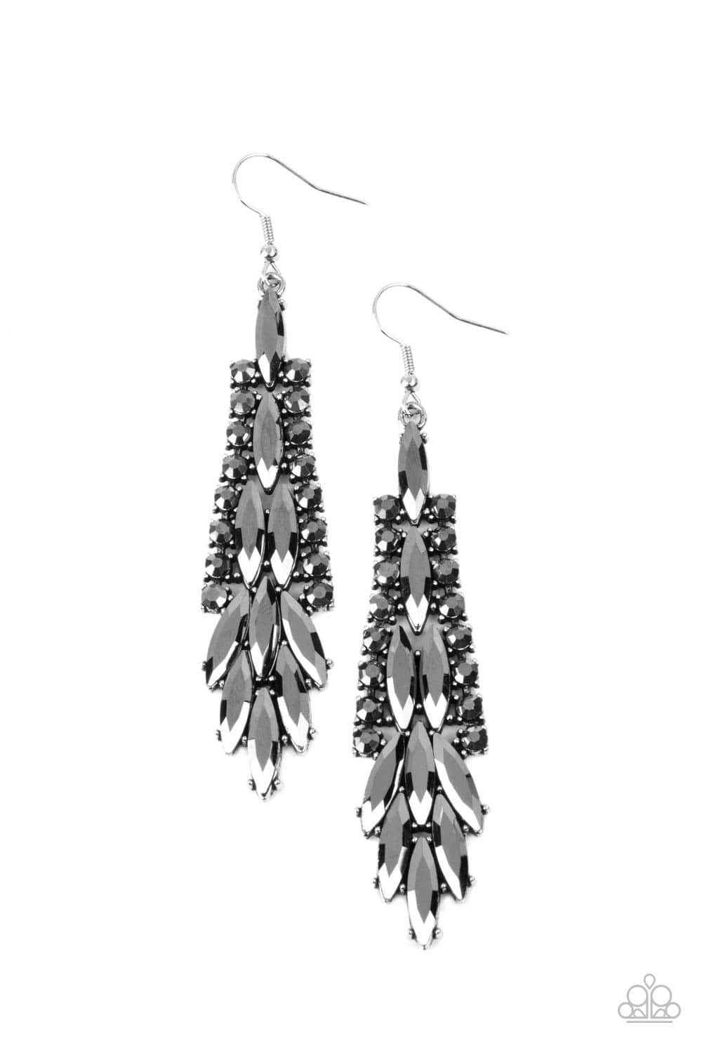 Paparazzi Accessories Earrings Crown Heiress - Silver