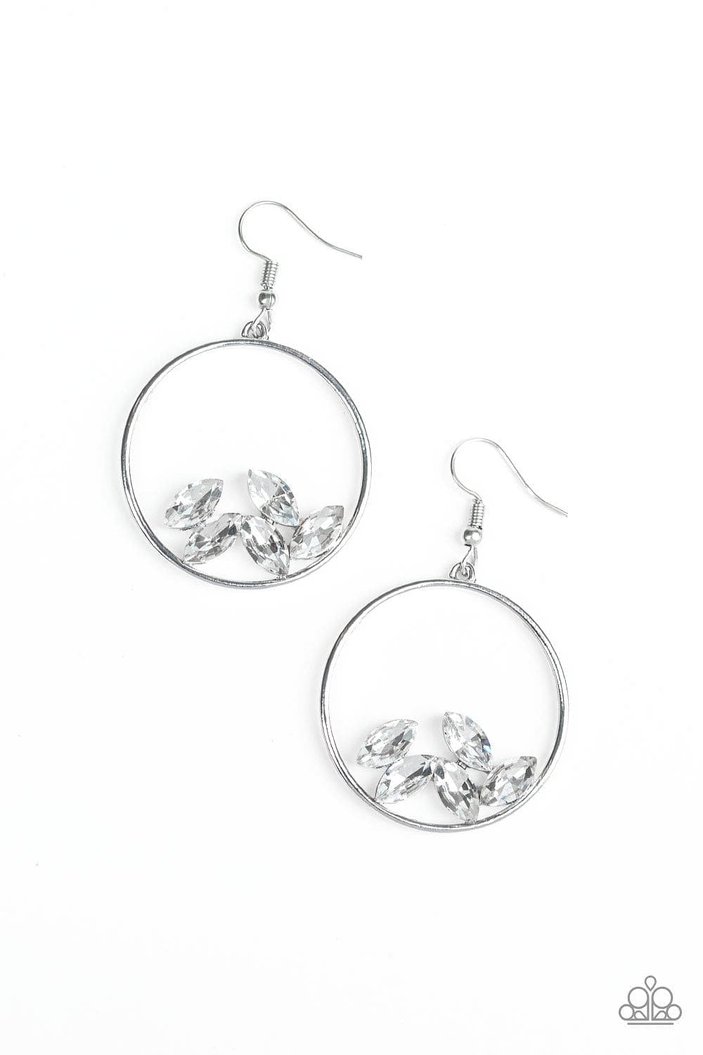 Paparazzi Accessories Earrings Cue The Confetti - White