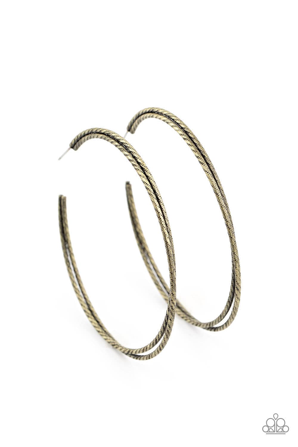 Paparazzi Accessories Earrings Curved Couture - Brass
