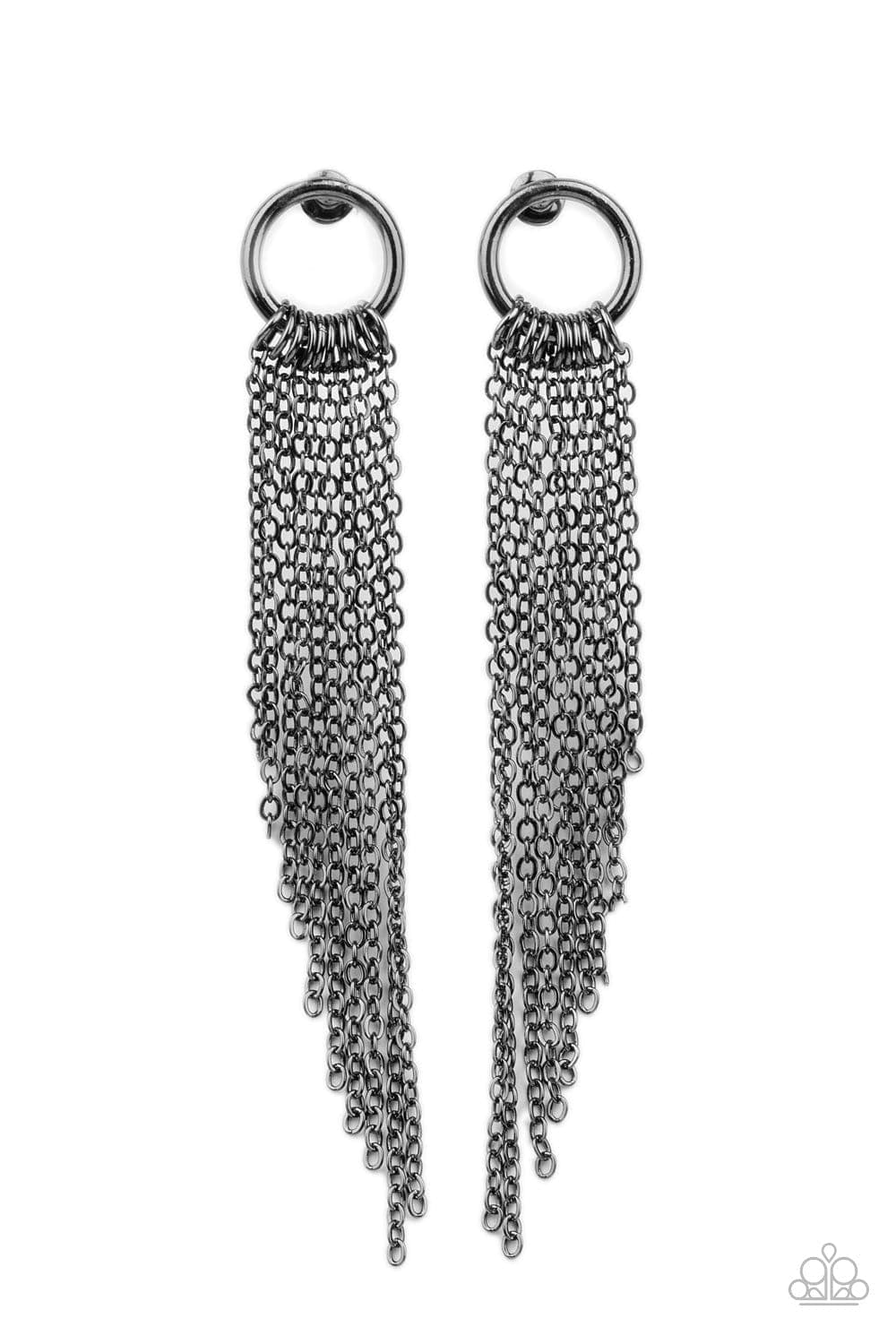Paparazzi Accessories Earrings Divinely Dipping - Black