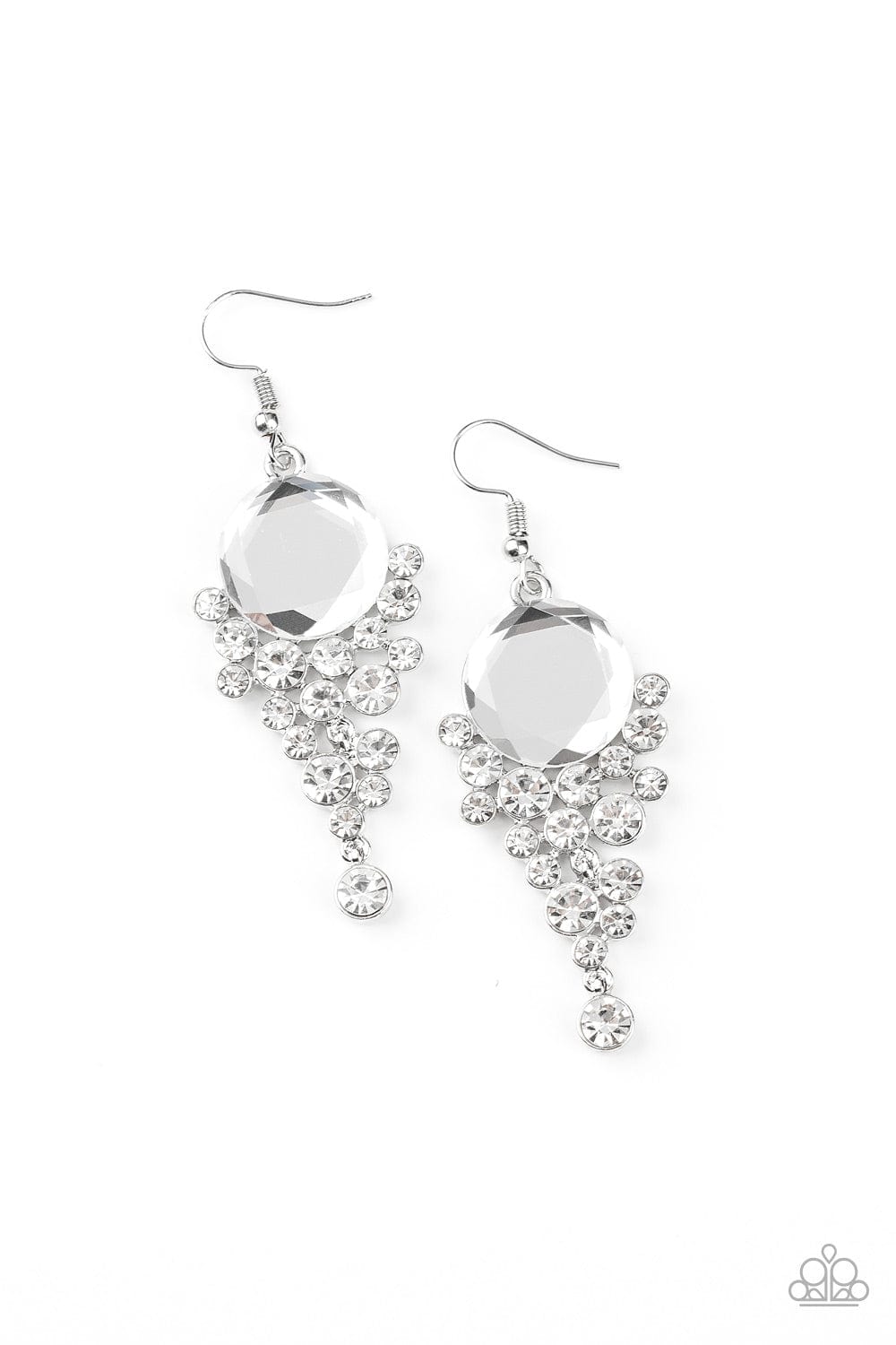 Paparazzi Accessories Earrings Elegantly Effervescent - White