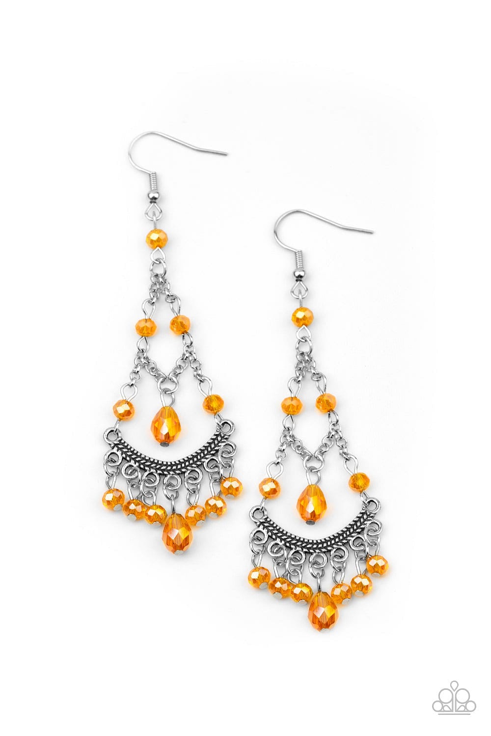 Paparazzi Accessories Earrings First In SHINE - Orange