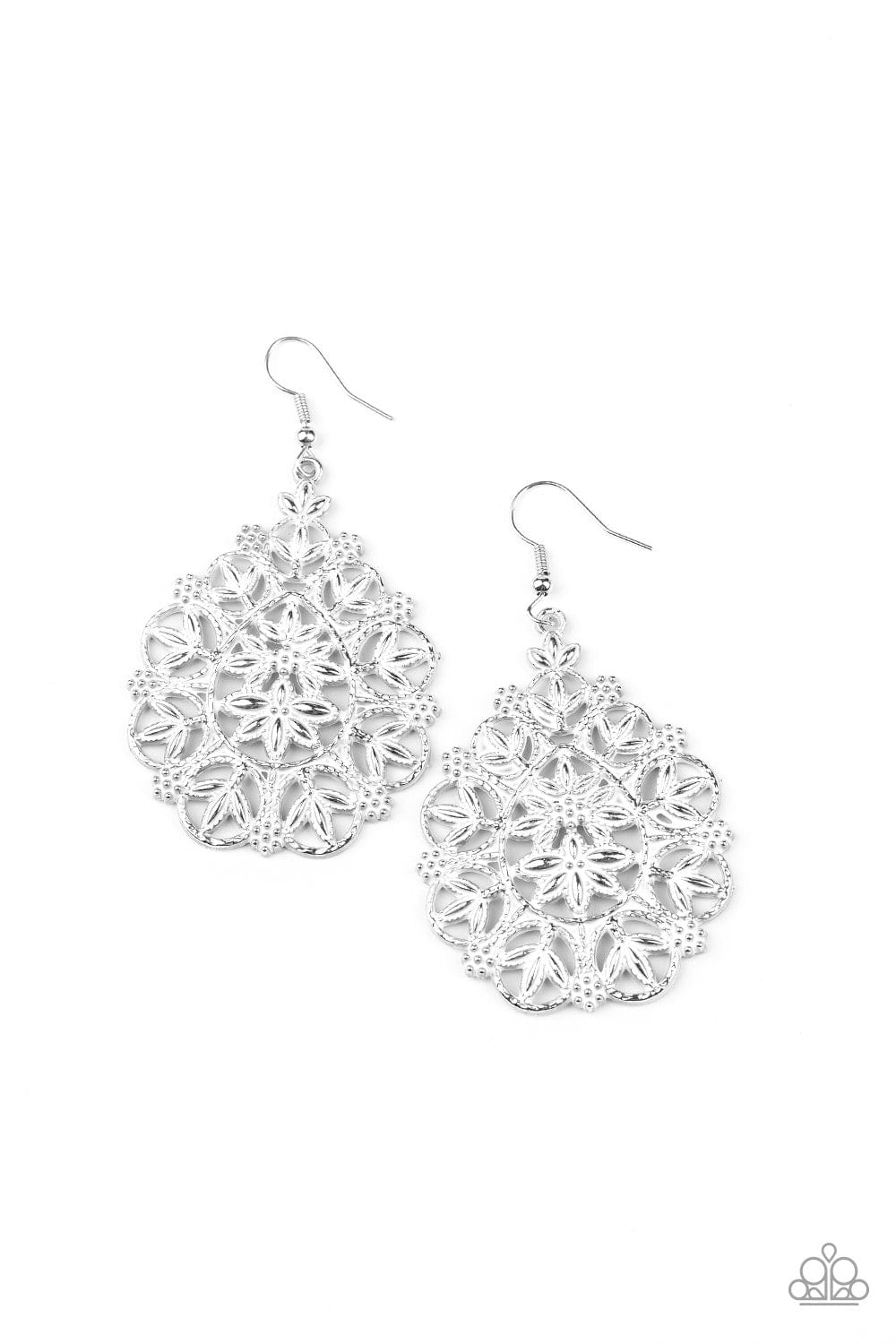 Paparazzi Accessories Earrings Floral Affair - White